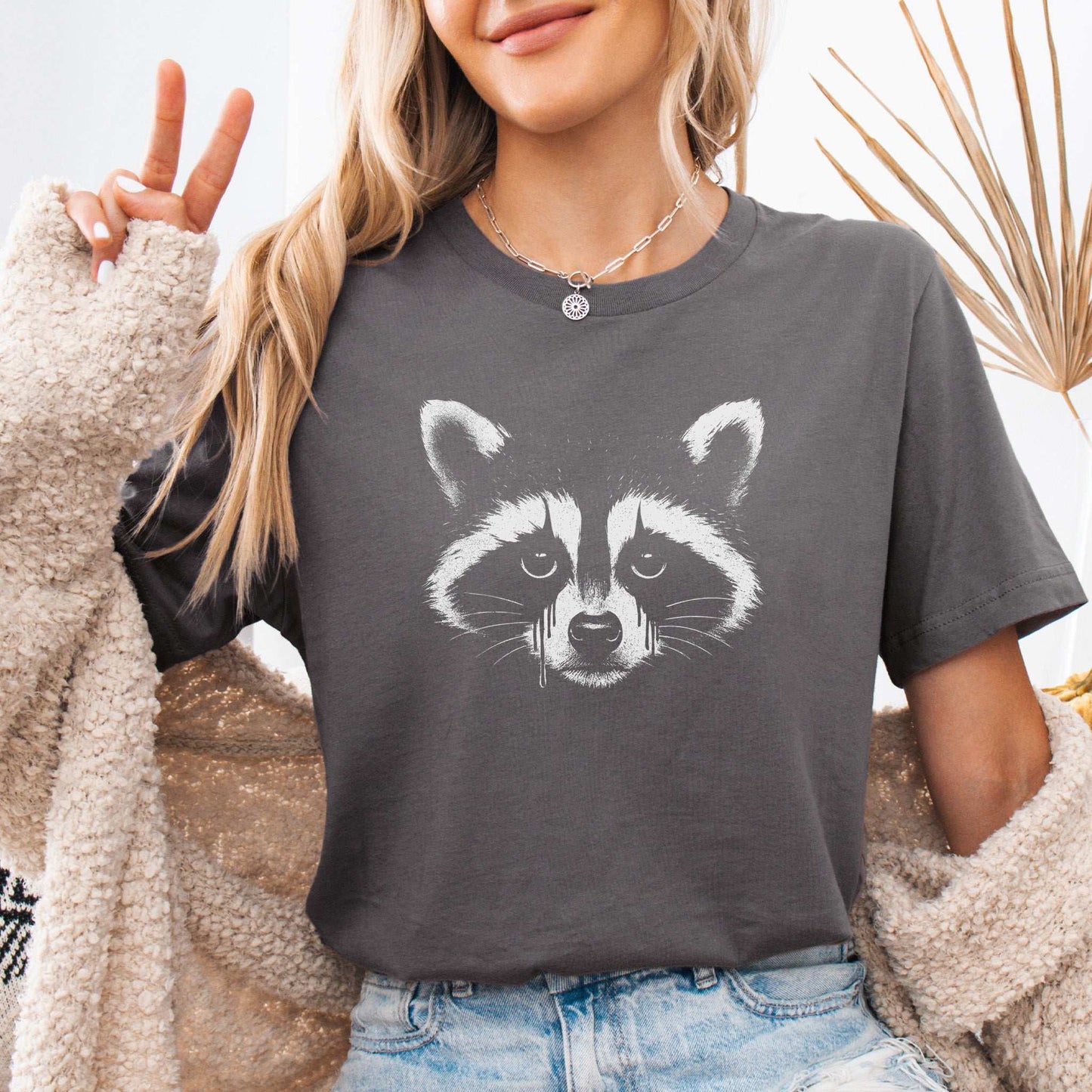Gothcoon Raccoon T-Shirt – Vintage Grunge Forest Spirit Tee