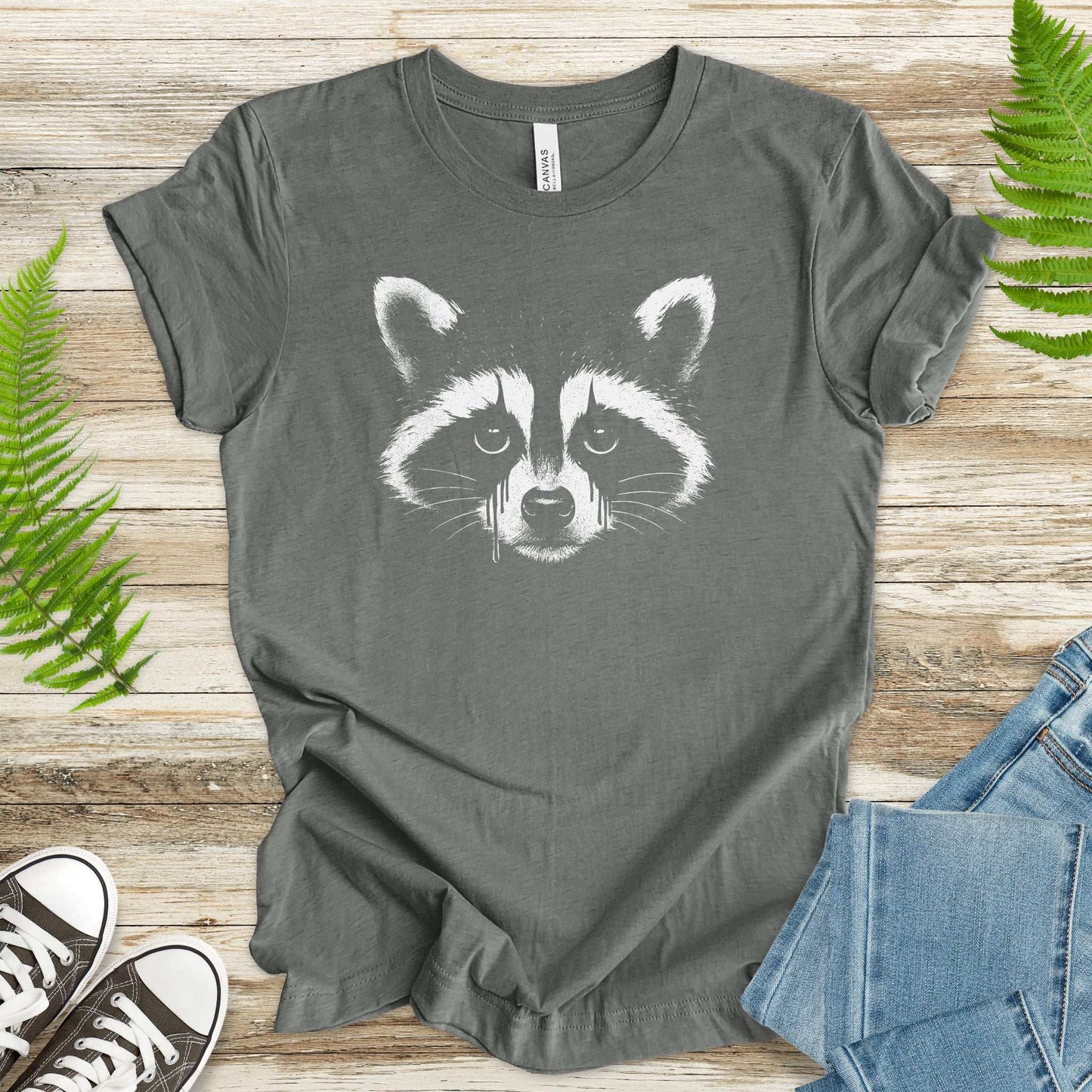Gothcoon Raccoon T-Shirt – Vintage Grunge Forest Spirit Tee