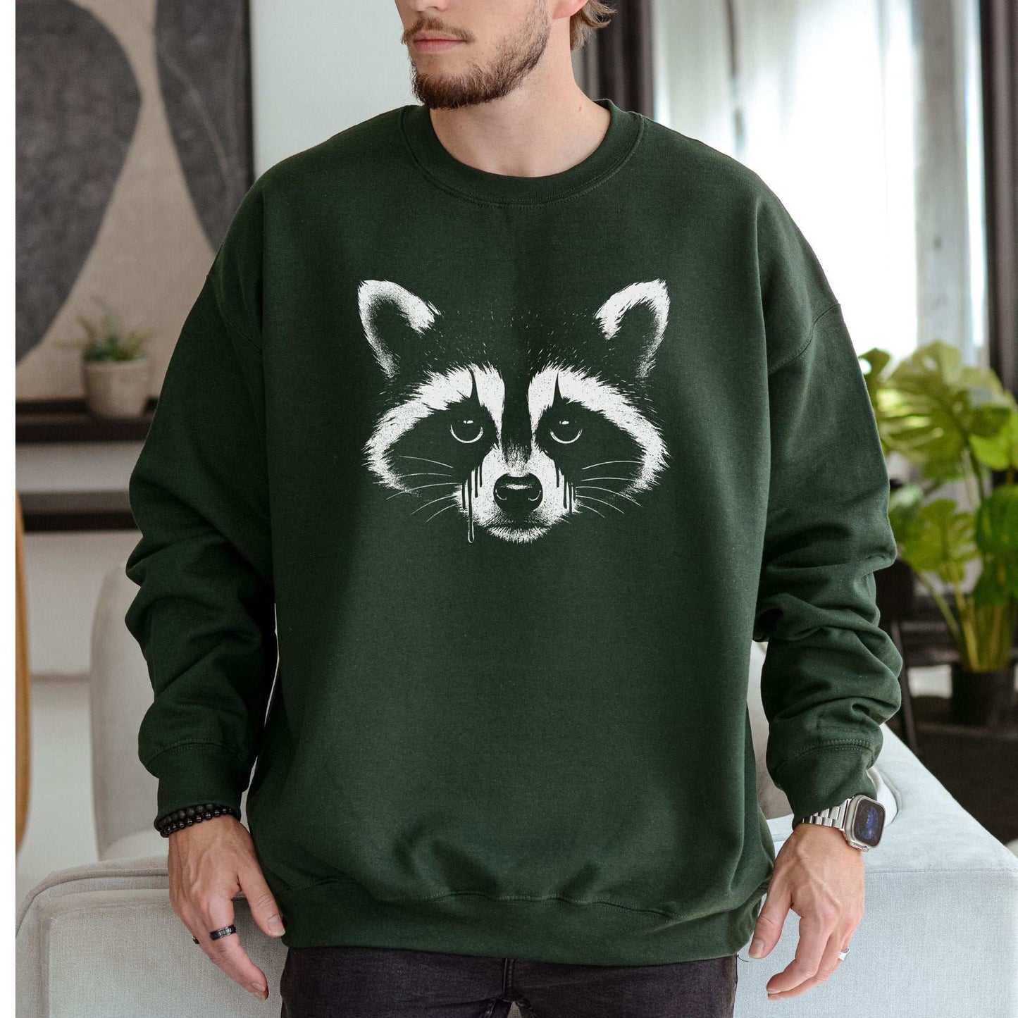Gothcoon Raccoon Sweatshirt – Vintage Grunge Forest Spirit Vibes