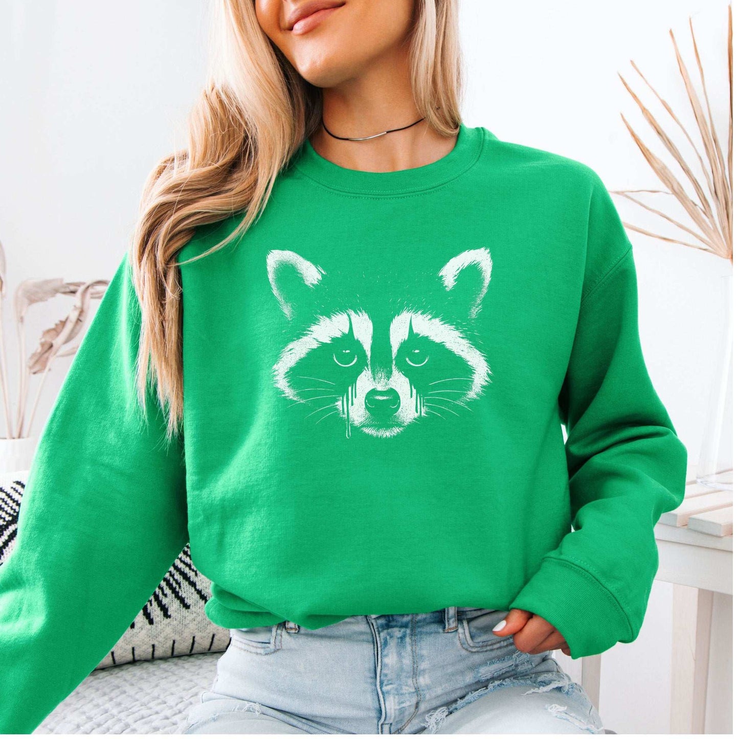Gothcoon Raccoon Sweatshirt – Vintage Grunge Forest Spirit Vibes