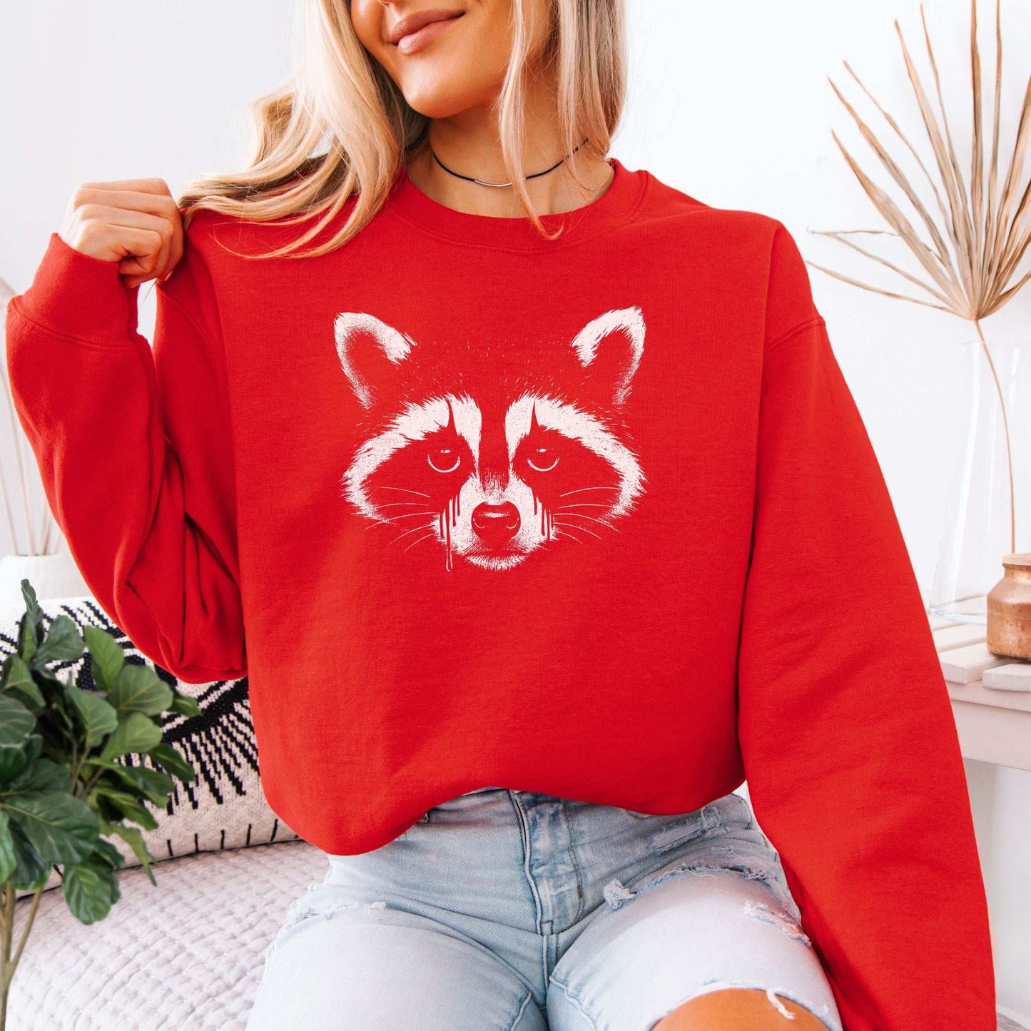 Gothcoon Raccoon Sweatshirt – Vintage Grunge Forest Spirit Vibes