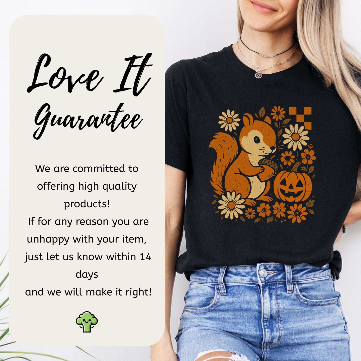 Pumpkin Patch Squirrel T-Shirt – Cute Retro Halloween Nature Vibes