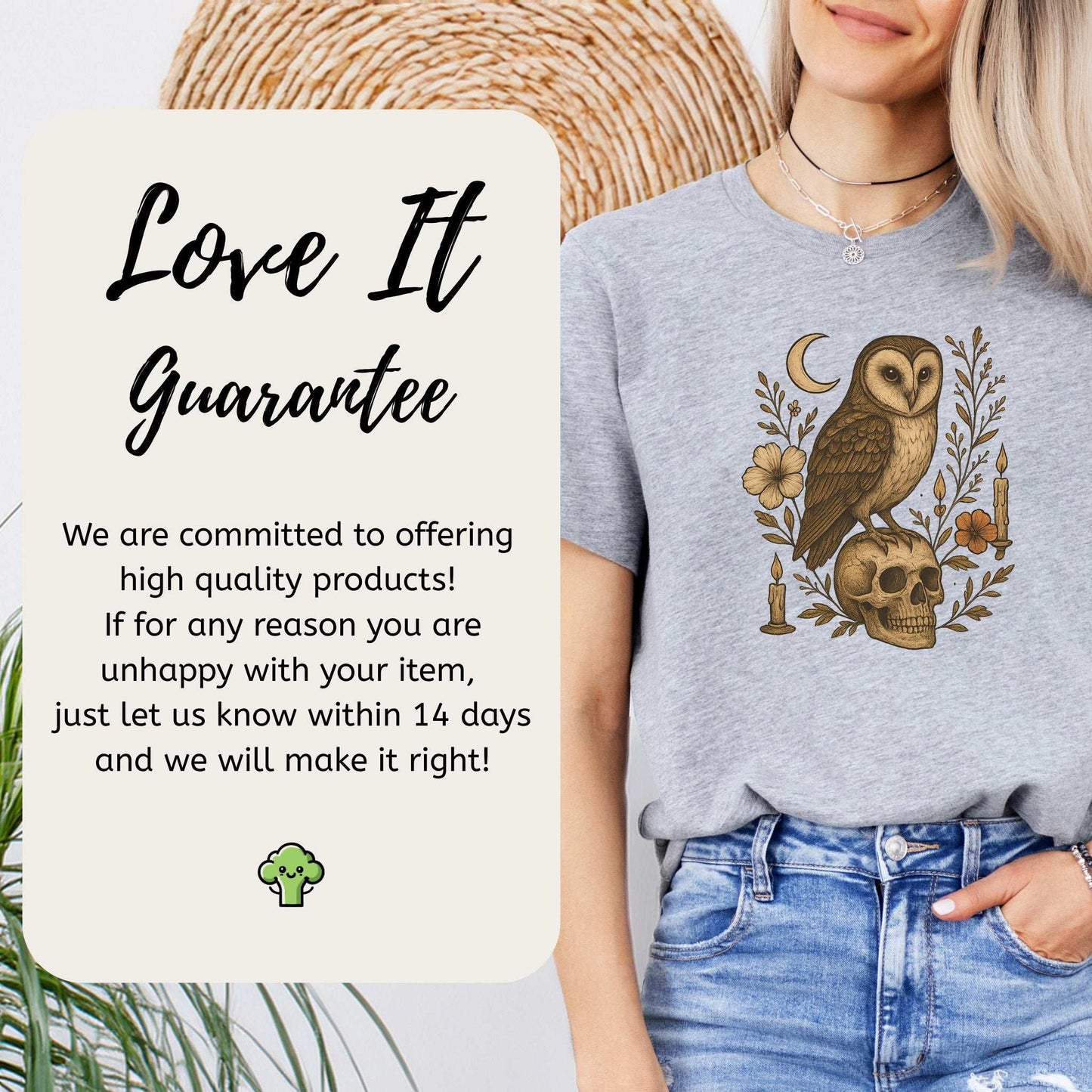 Haunting Owl & Skull T-Shirt – Gothic Moonlit Autumn Vibes