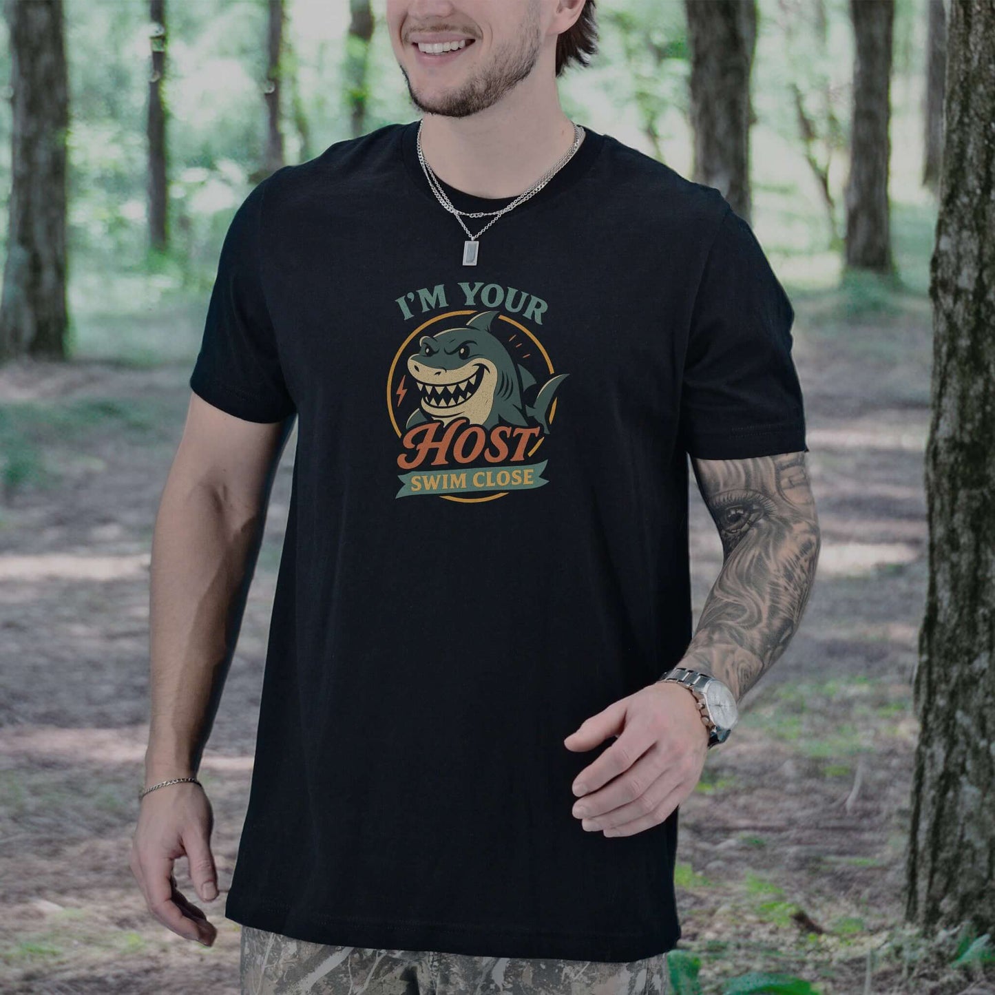 I’m Your Host Shark T-Shirt – Creepy Retro Ocean Humor Tee
