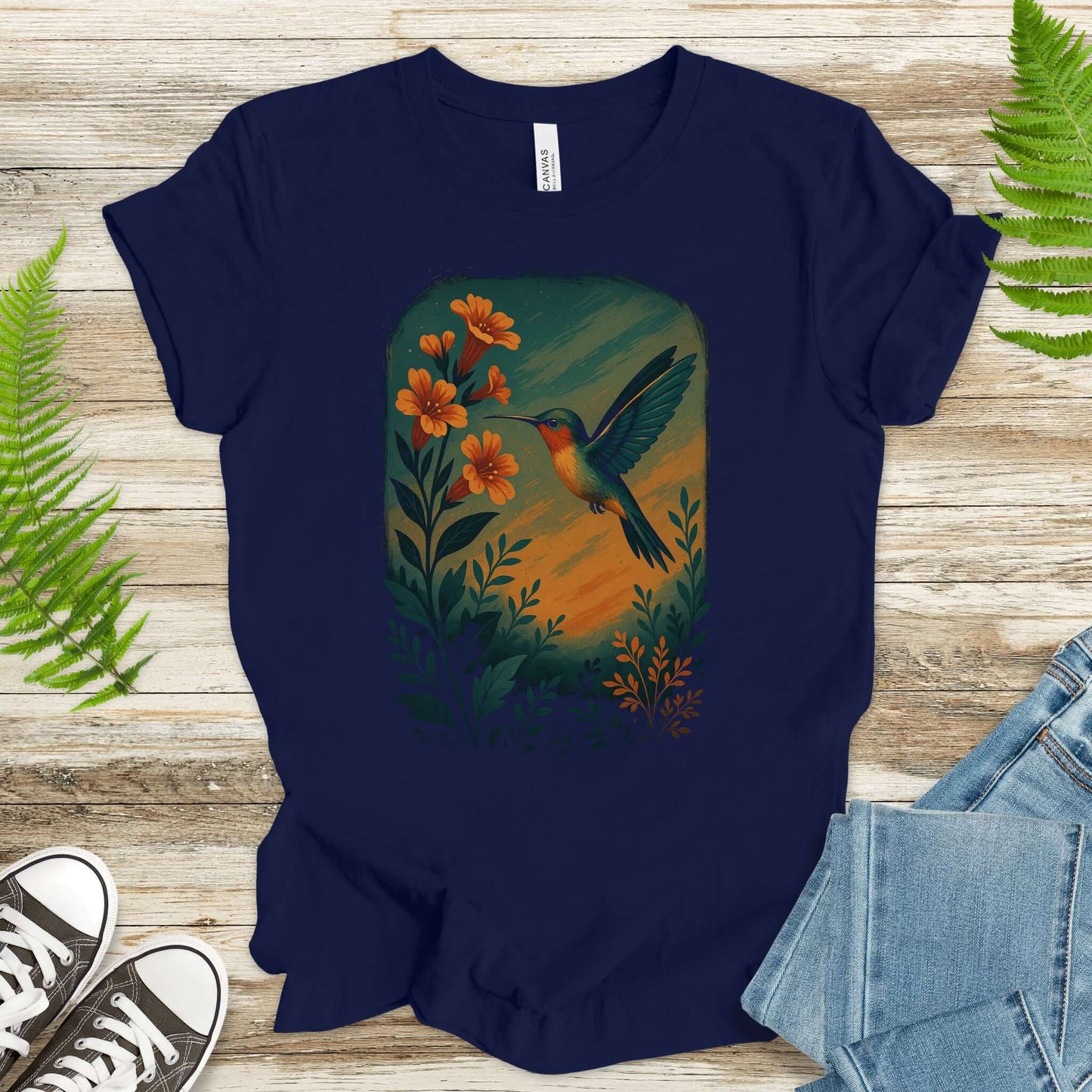 Hummingbird and Flower Spirit Animal T-Shirt – Symbol of Joy