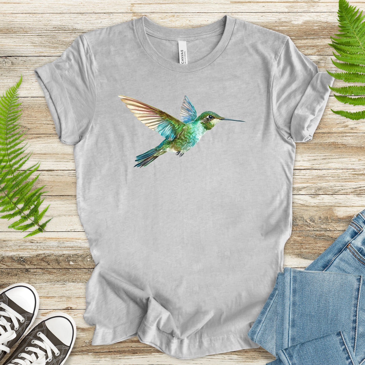 Watercolor Hummingbird T-Shirt – Vintage Nature Lover Tee