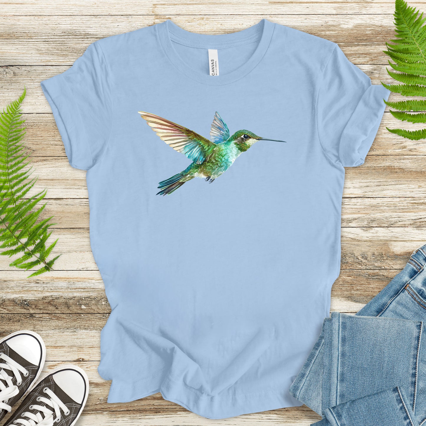 Watercolor Hummingbird T-Shirt – Vintage Nature Lover Tee
