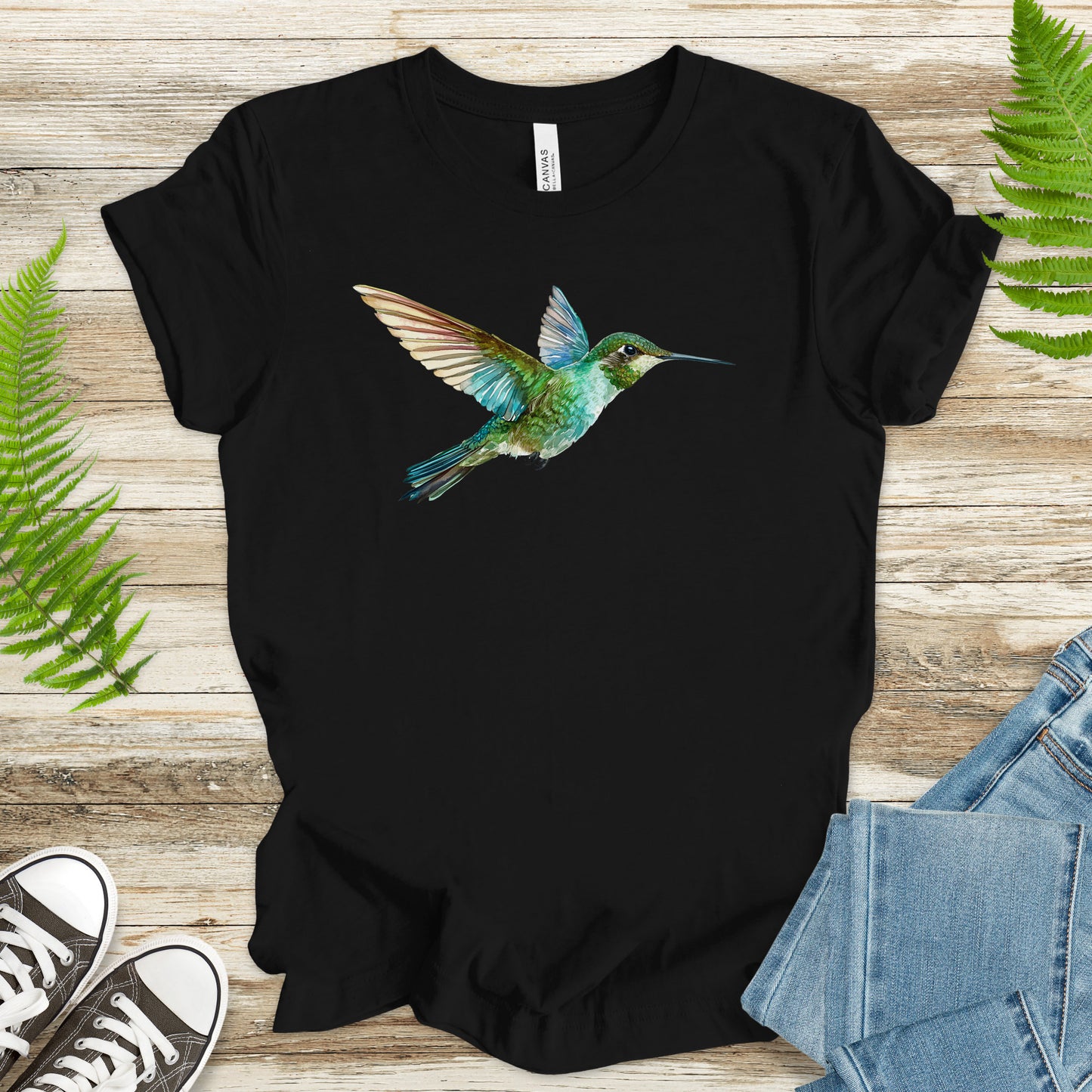 Watercolor Hummingbird T-Shirt – Vintage Nature Lover Tee