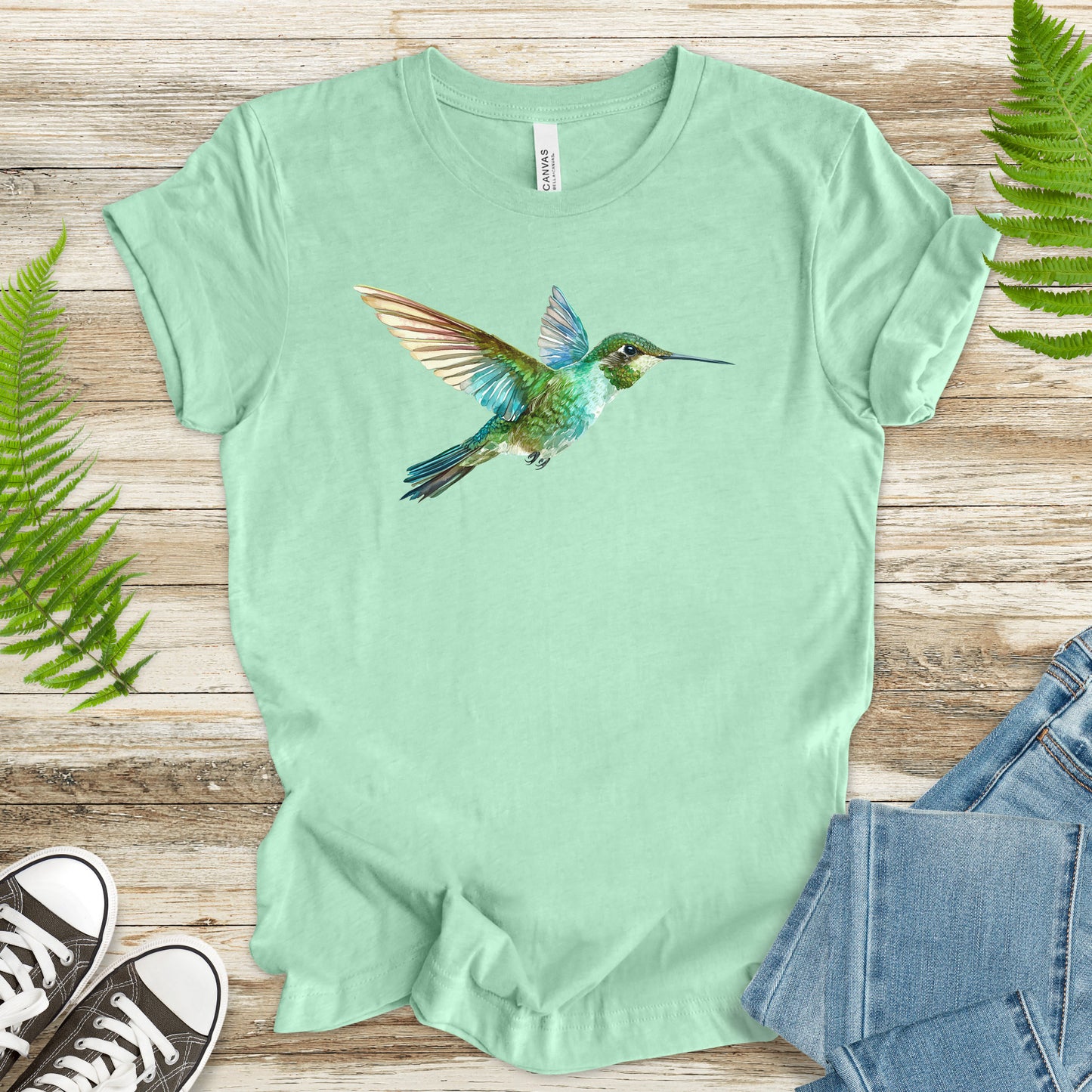 Watercolor Hummingbird T-Shirt – Vintage Nature Lover Tee