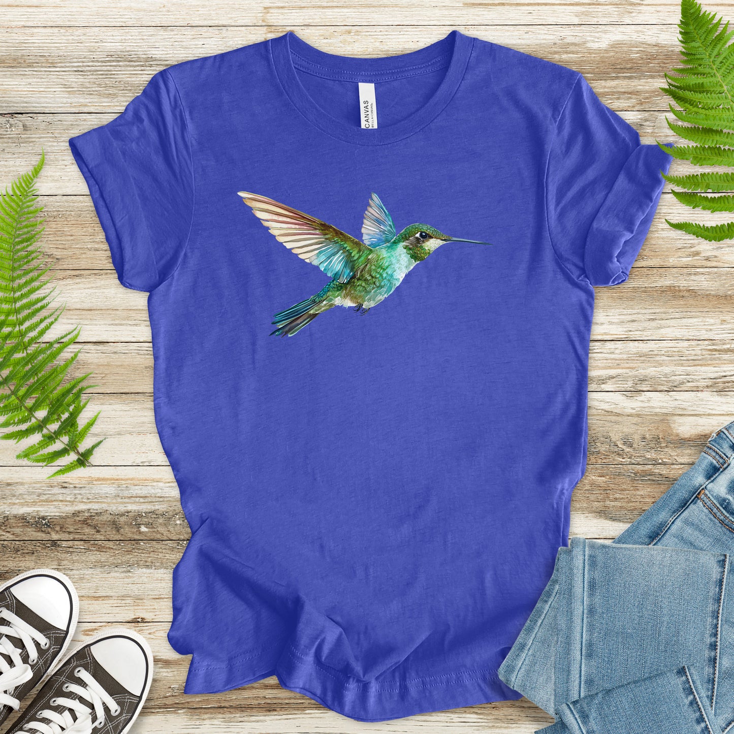 Watercolor Hummingbird T-Shirt – Vintage Nature Lover Tee
