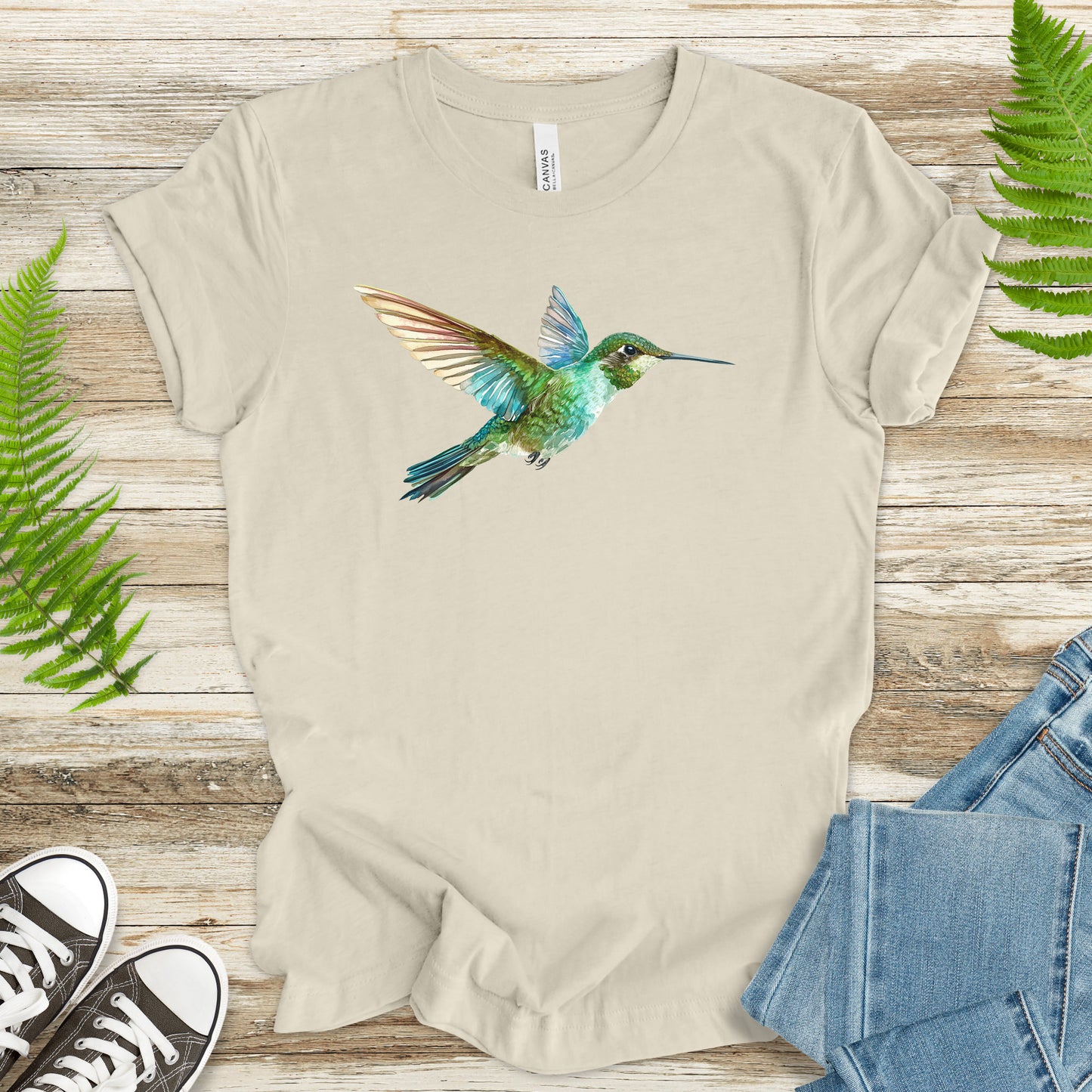 Watercolor Hummingbird T-Shirt – Vintage Nature Lover Tee