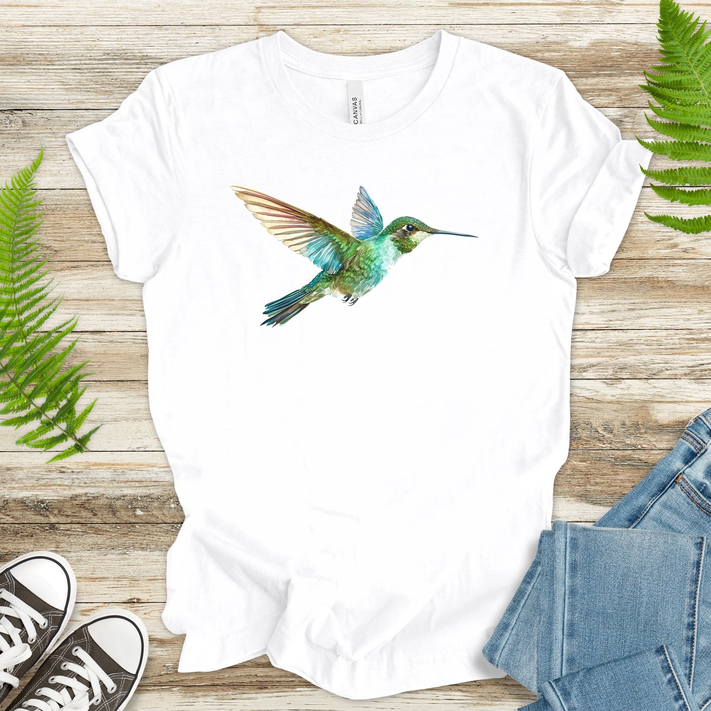 Watercolor Hummingbird T-Shirt – Vintage Nature Lover Tee