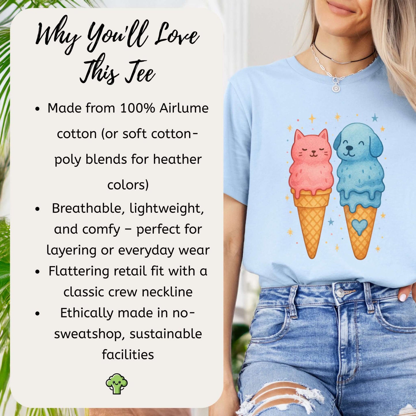 Dog & Cat Cute Ice Cream T-Shirt