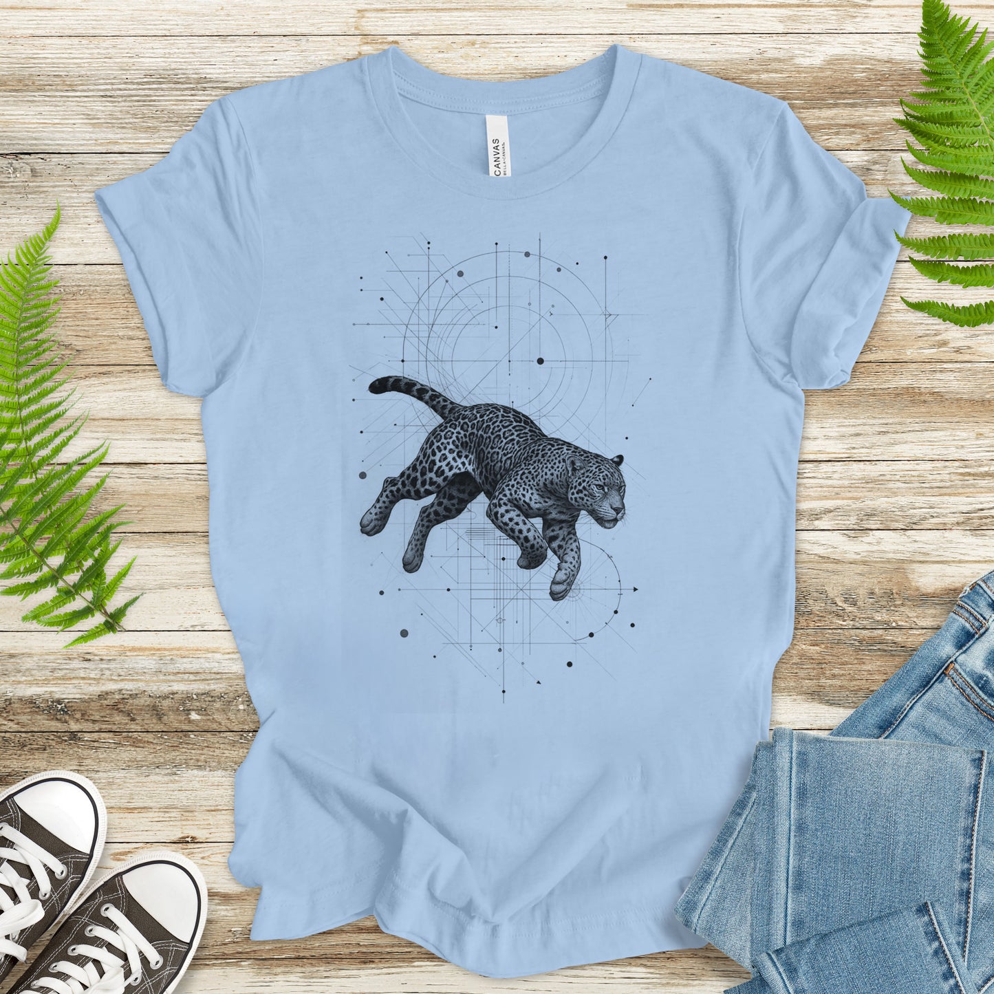 Geometric Jaguar T-Shirt – Vintage Jungle Cat Spirit Animal Tee