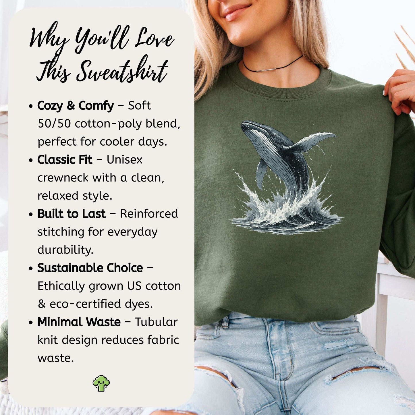 Breaching Humpback Whale Sweatshirt – Ocean Wildlife Vibes for Whale Watching Fans