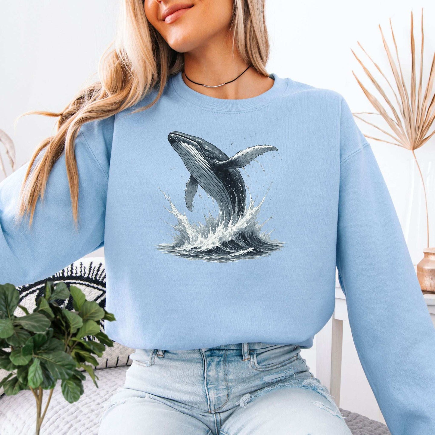 Breaching Humpback Whale Sweatshirt – Ocean Wildlife Vibes for Whale Watching Fans