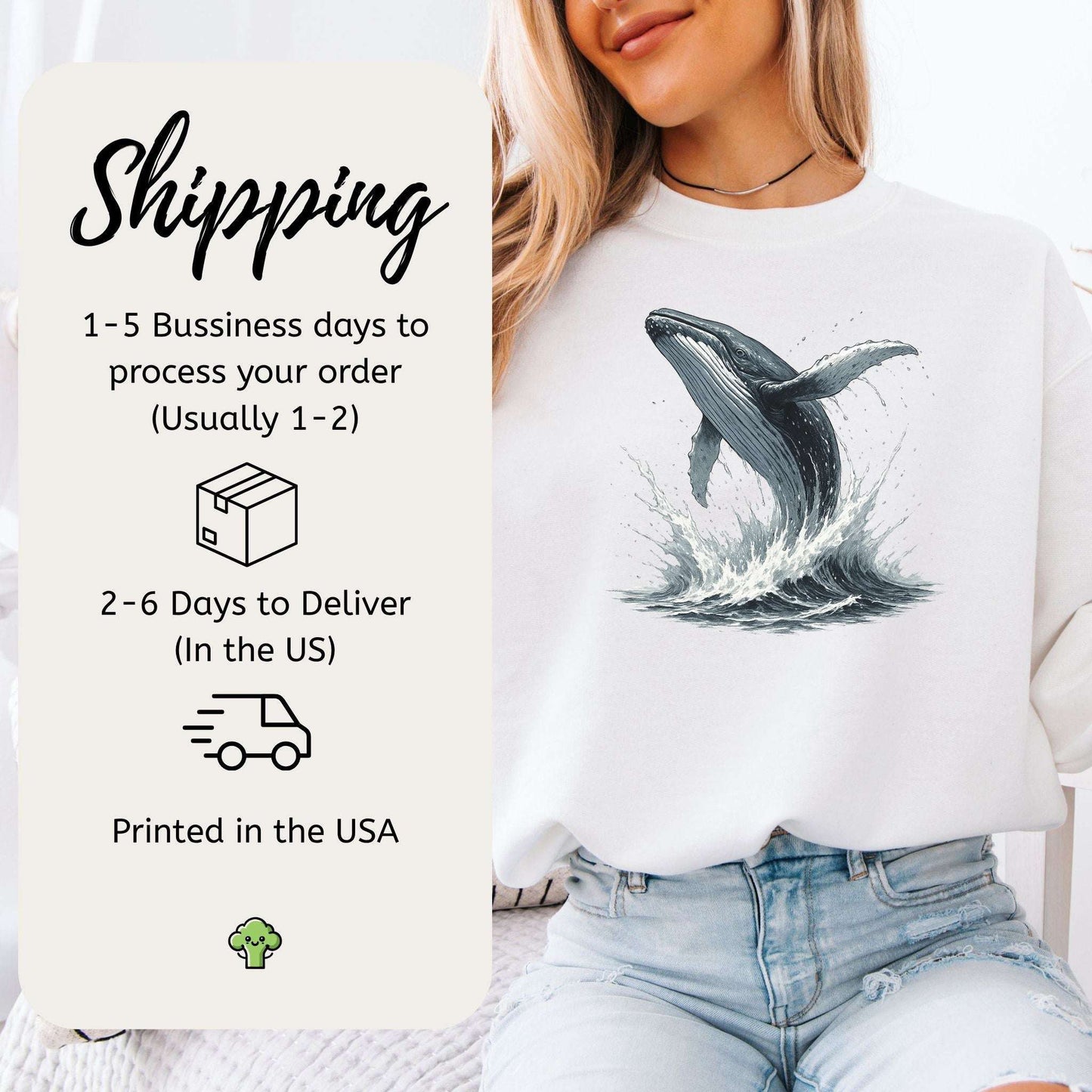 Breaching Humpback Whale Sweatshirt – Ocean Wildlife Vibes for Whale Watching Fans