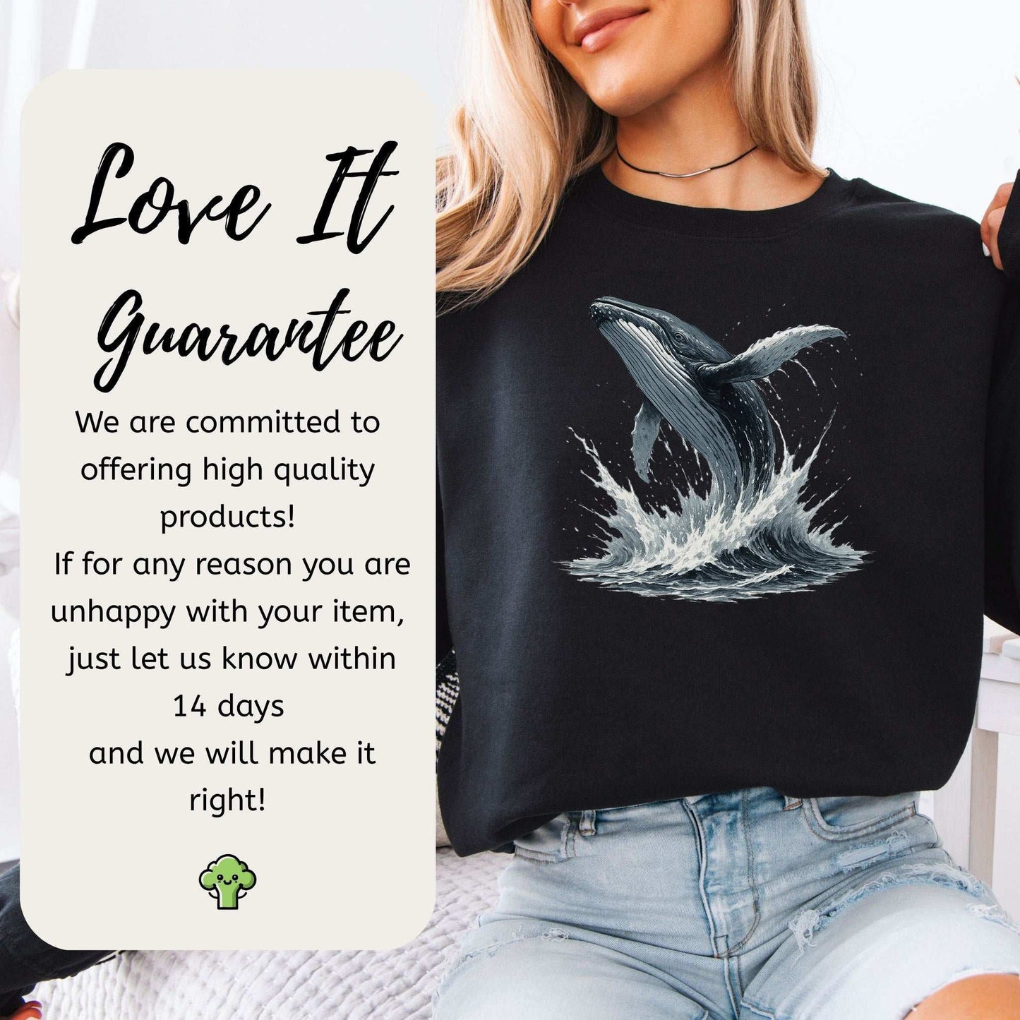 Breaching Humpback Whale Sweatshirt – Ocean Wildlife Vibes for Whale Watching Fans