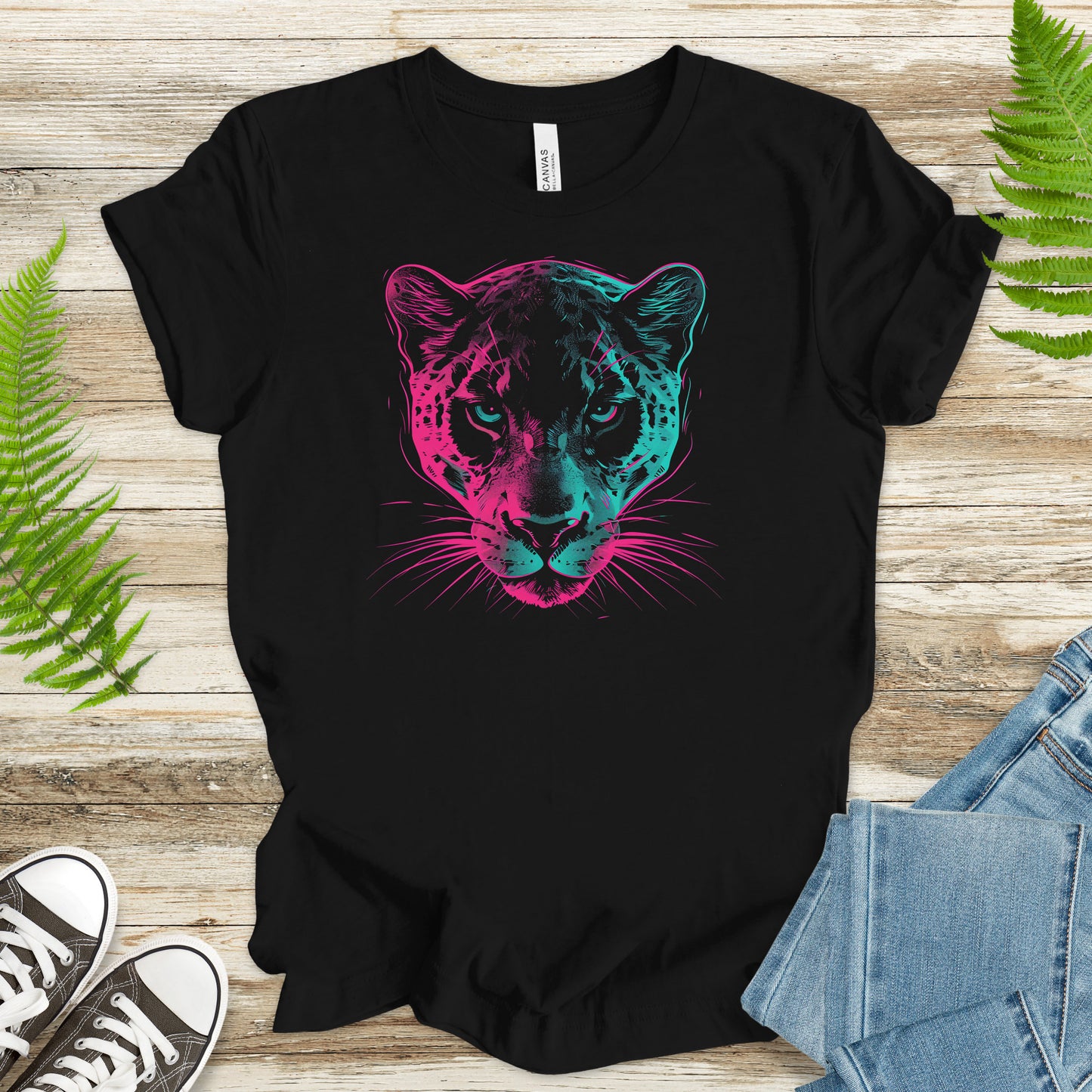 Psychedelic Jaguar T-Shirt – Neon Jungle Big Cat Graphic Tee