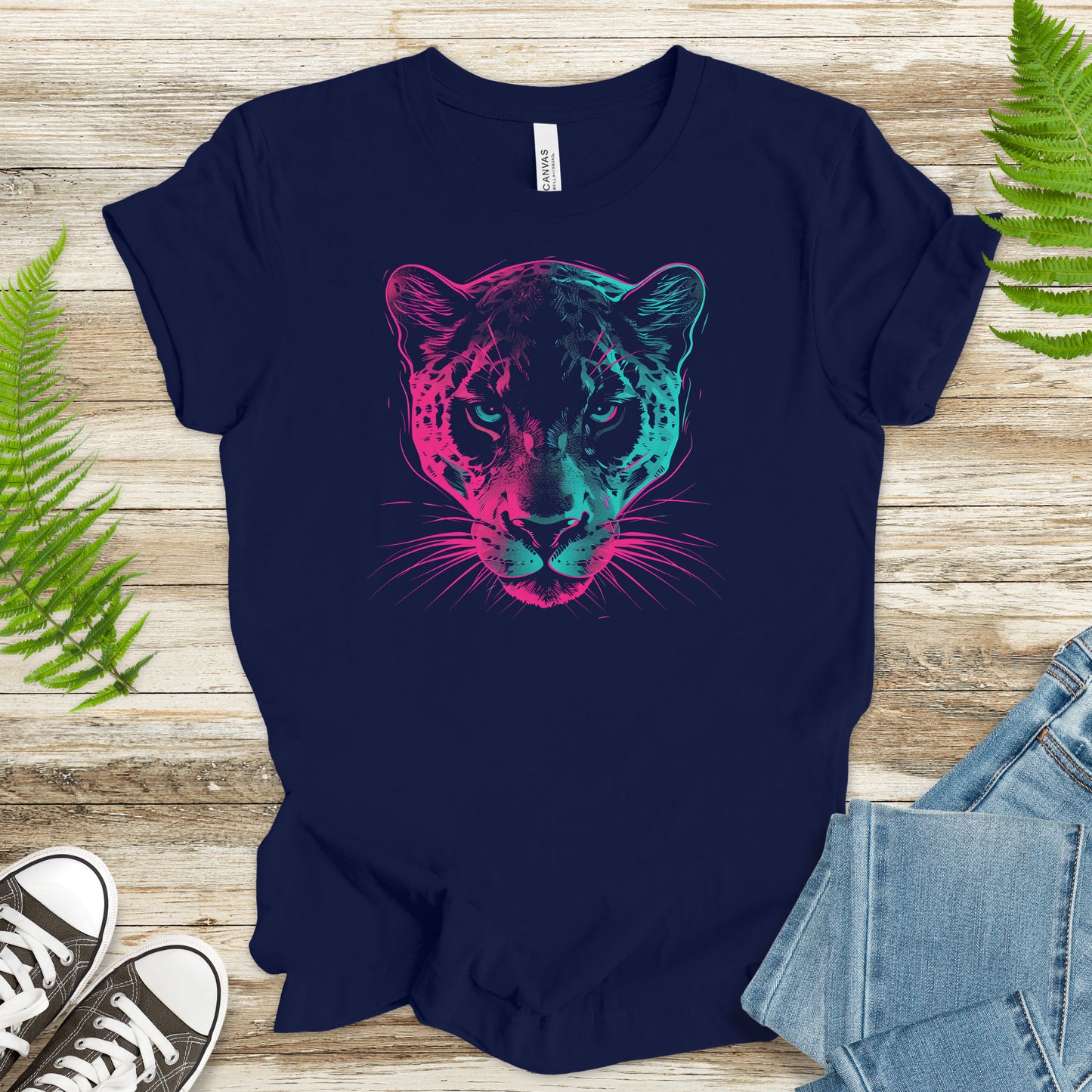 Psychedelic Jaguar T-Shirt – Neon Jungle Big Cat Graphic Tee