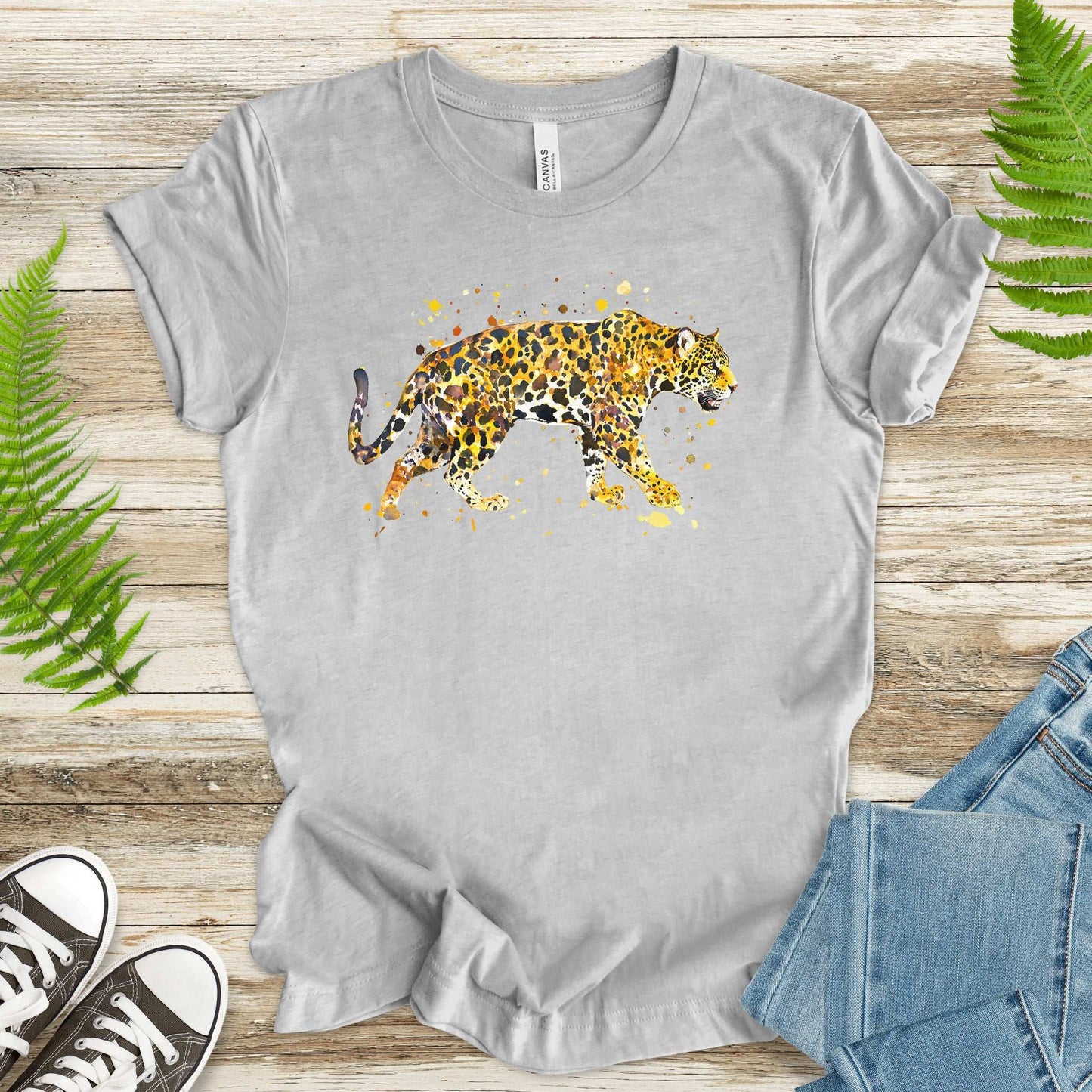 Watercolor Jaguar T-Shirt – Bold Big Cat Nature Lover Tee