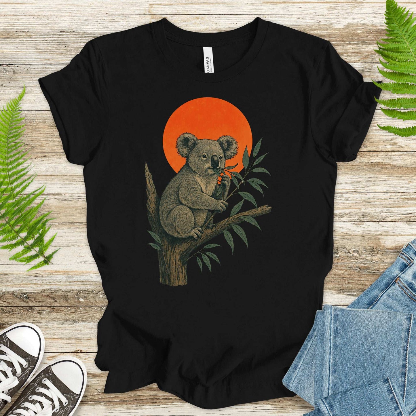 Vintage Koala Tree T-Shirt – Japanese Style Eucalyptus Nature Tee