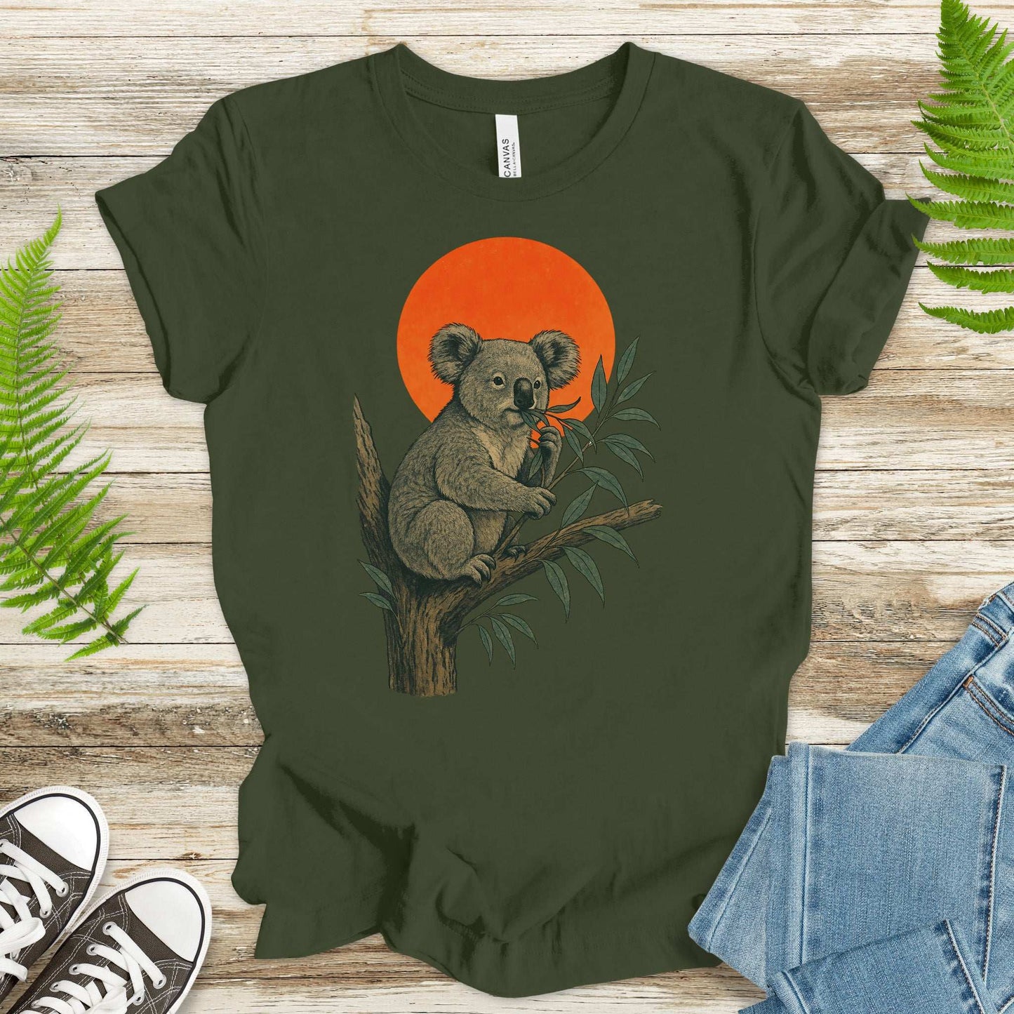 Vintage Koala Tree T-Shirt – Japanese Style Eucalyptus Nature Tee