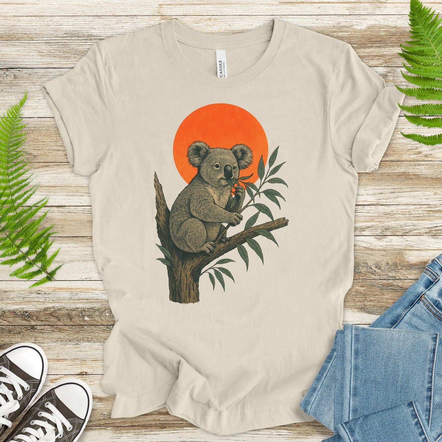 Vintage Koala Tree T-Shirt – Japanese Style Eucalyptus Nature Tee