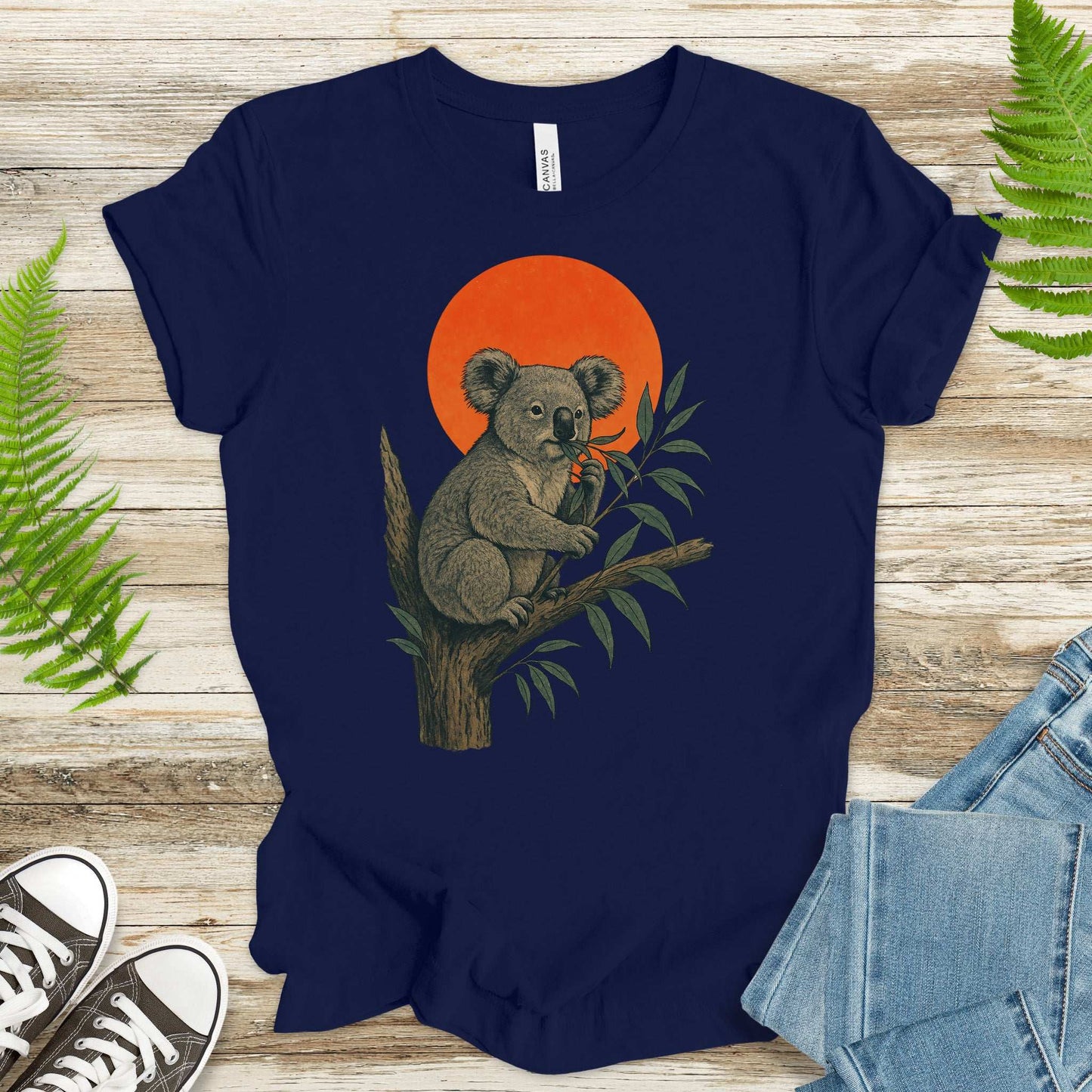 Vintage Koala Tree T-Shirt – Japanese Style Eucalyptus Nature Tee