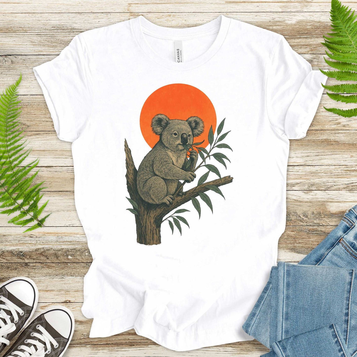 Vintage Koala Tree T-Shirt – Japanese Style Eucalyptus Nature Tee