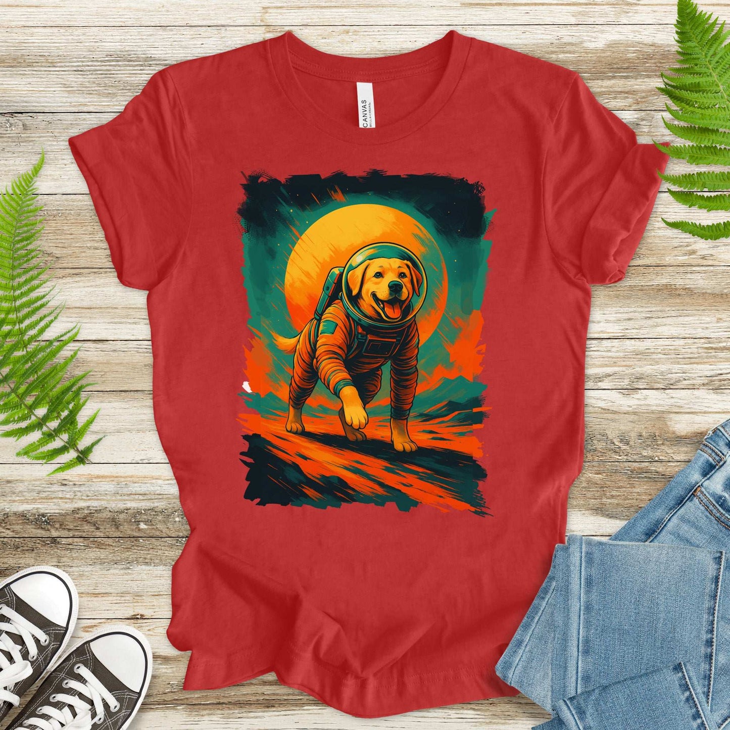 Space Dog Labrador T-Shirt – Astronaut Pup Cosmic Galaxy Tee