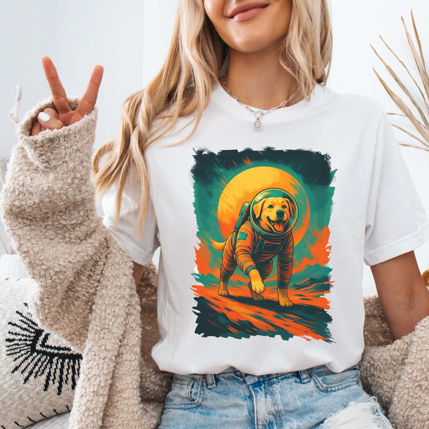 Space Dog Labrador T-Shirt – Astronaut Pup Cosmic Galaxy Tee