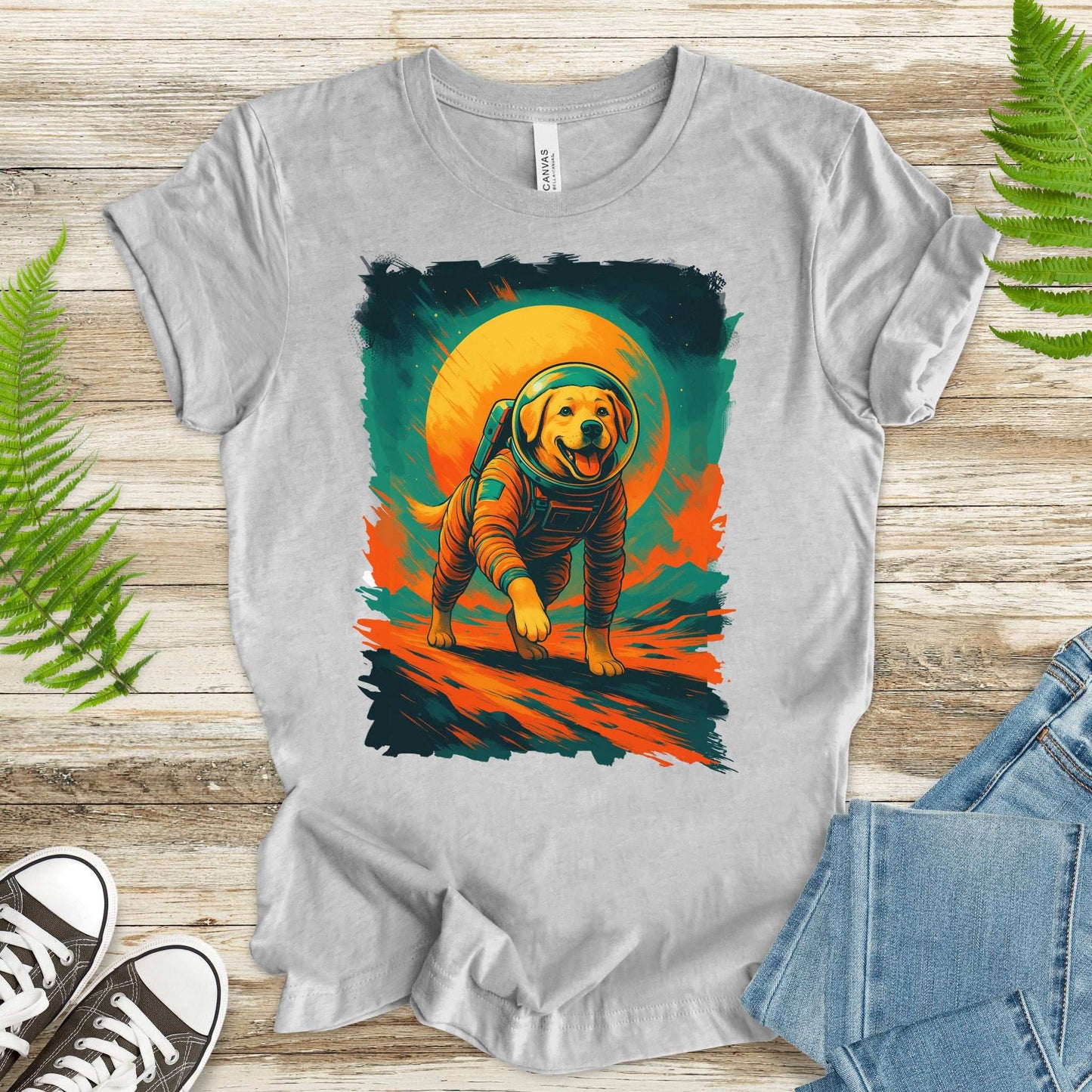 Space Dog Labrador T-Shirt – Astronaut Pup Cosmic Galaxy Tee