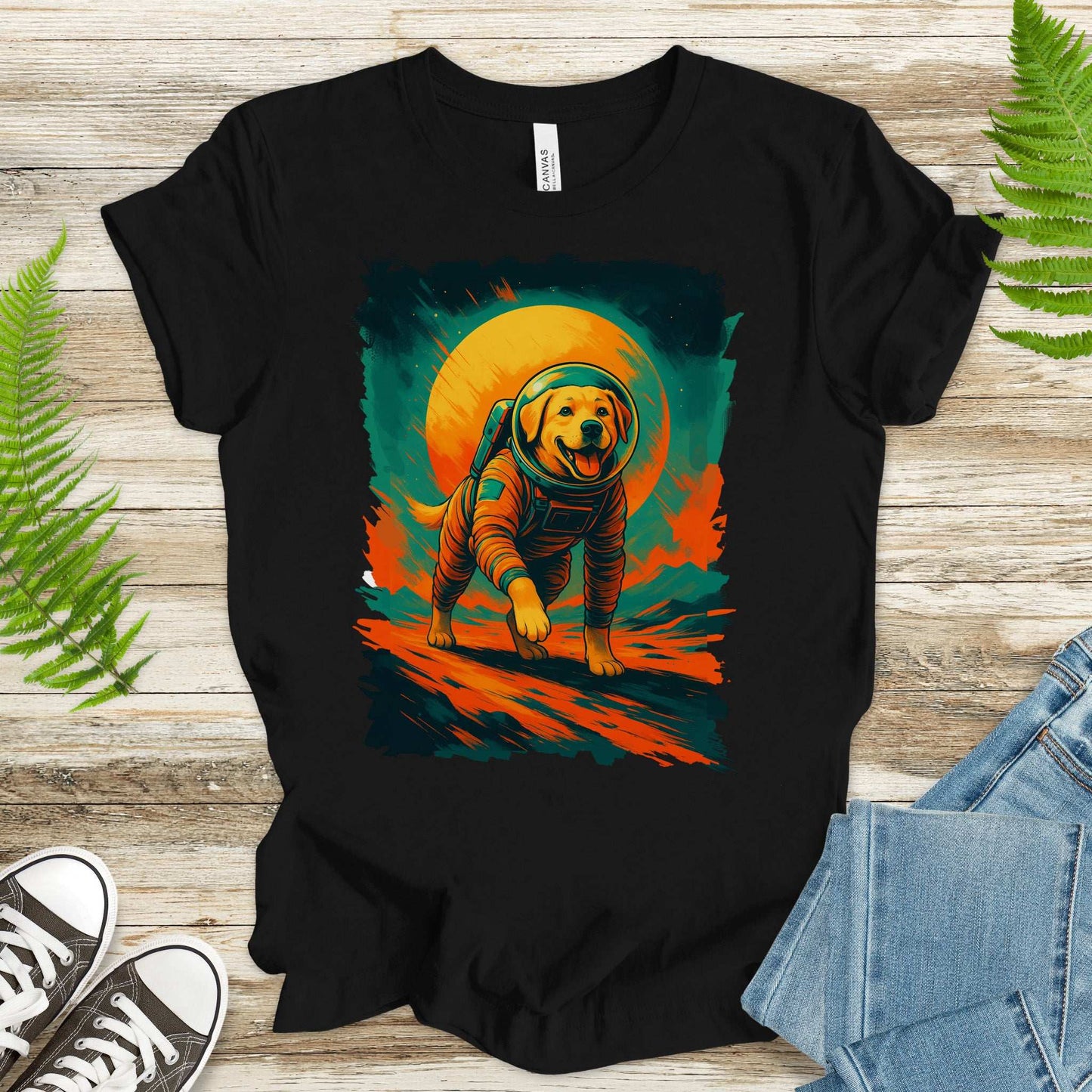 Space Dog Labrador T-Shirt – Astronaut Pup Cosmic Galaxy Tee