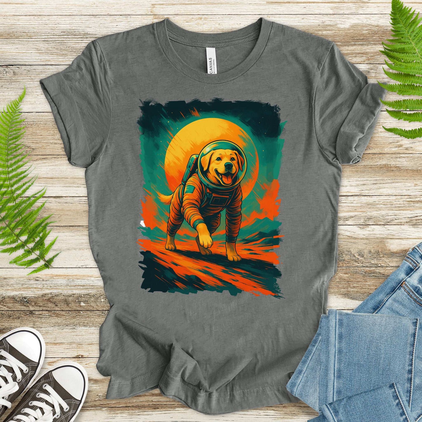 Space Dog Labrador T-Shirt – Astronaut Pup Cosmic Galaxy Tee