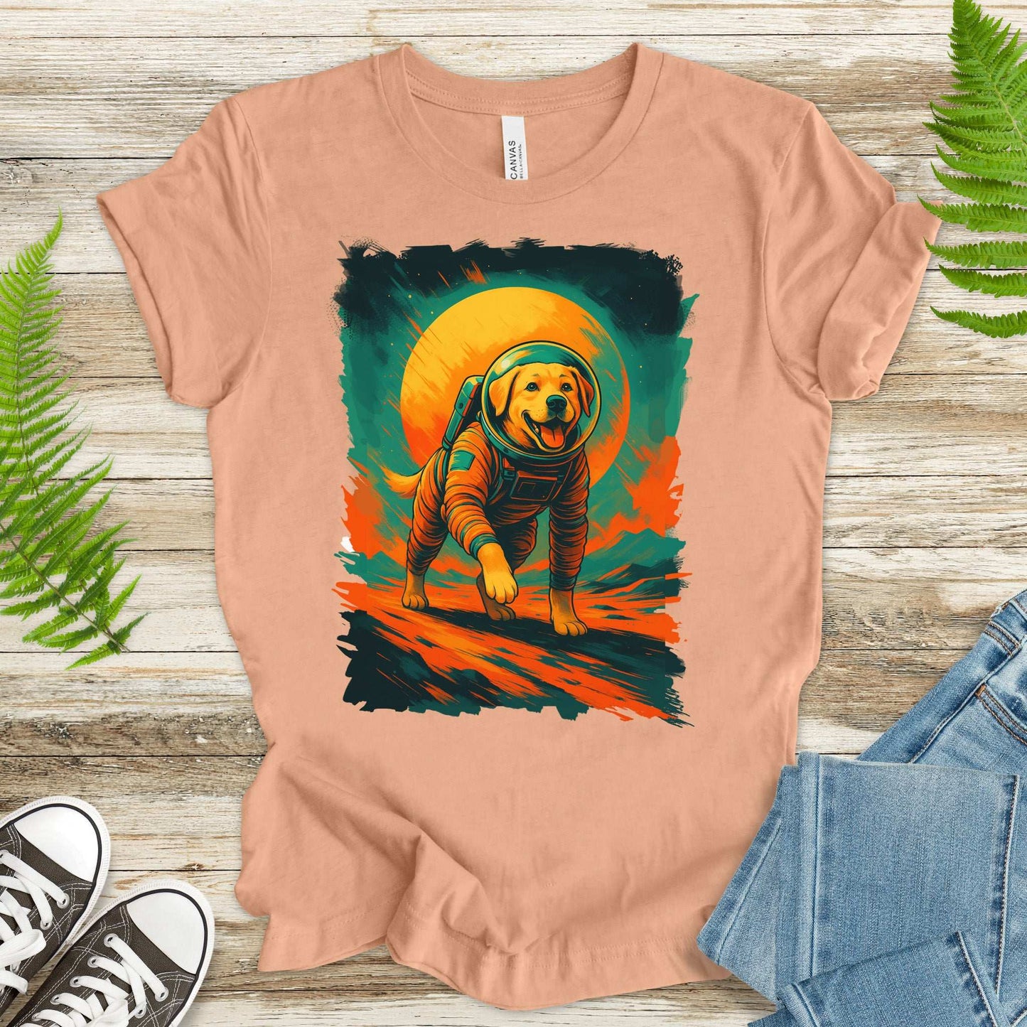 Space Dog Labrador T-Shirt – Astronaut Pup Cosmic Galaxy Tee