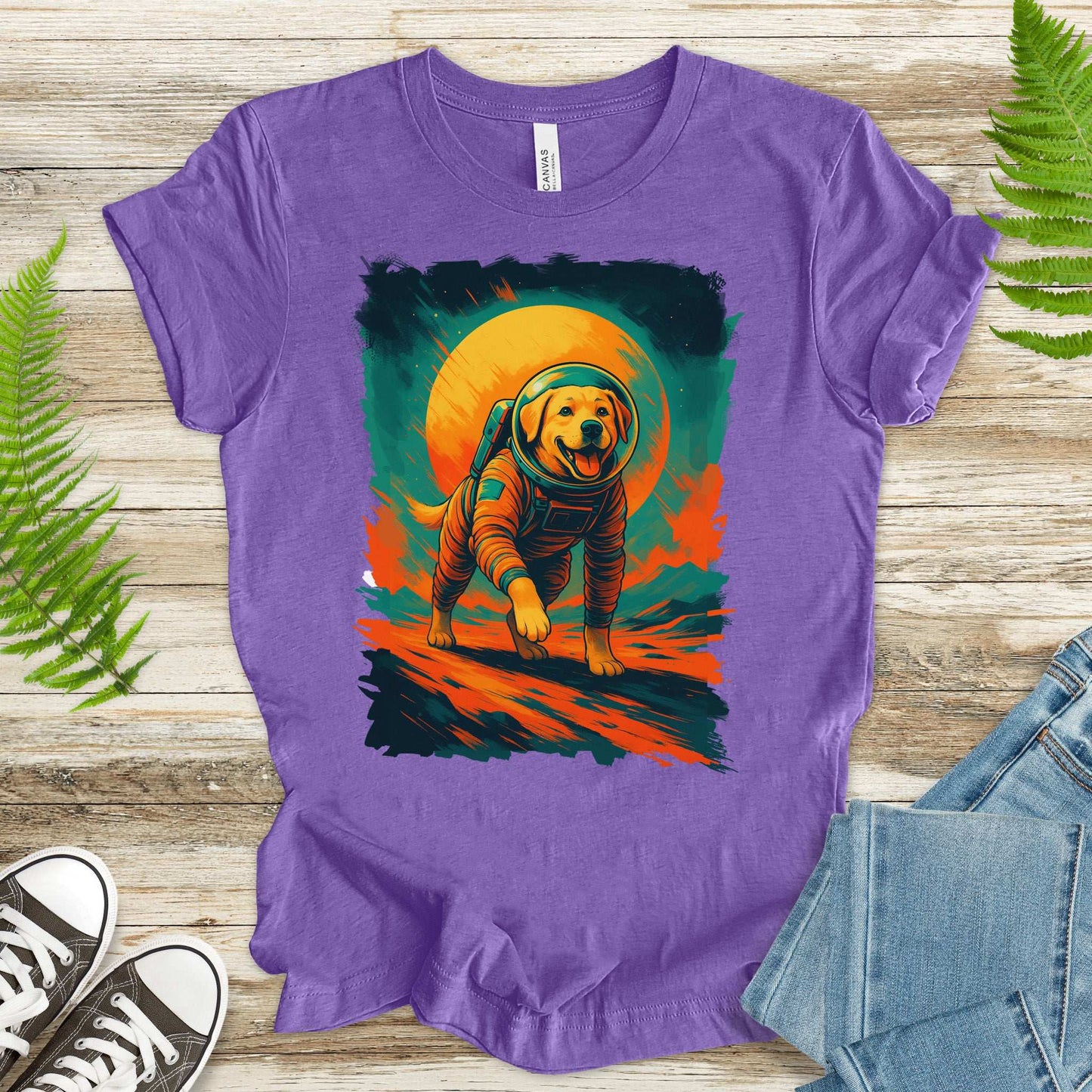 Space Dog Labrador T-Shirt – Astronaut Pup Cosmic Galaxy Tee