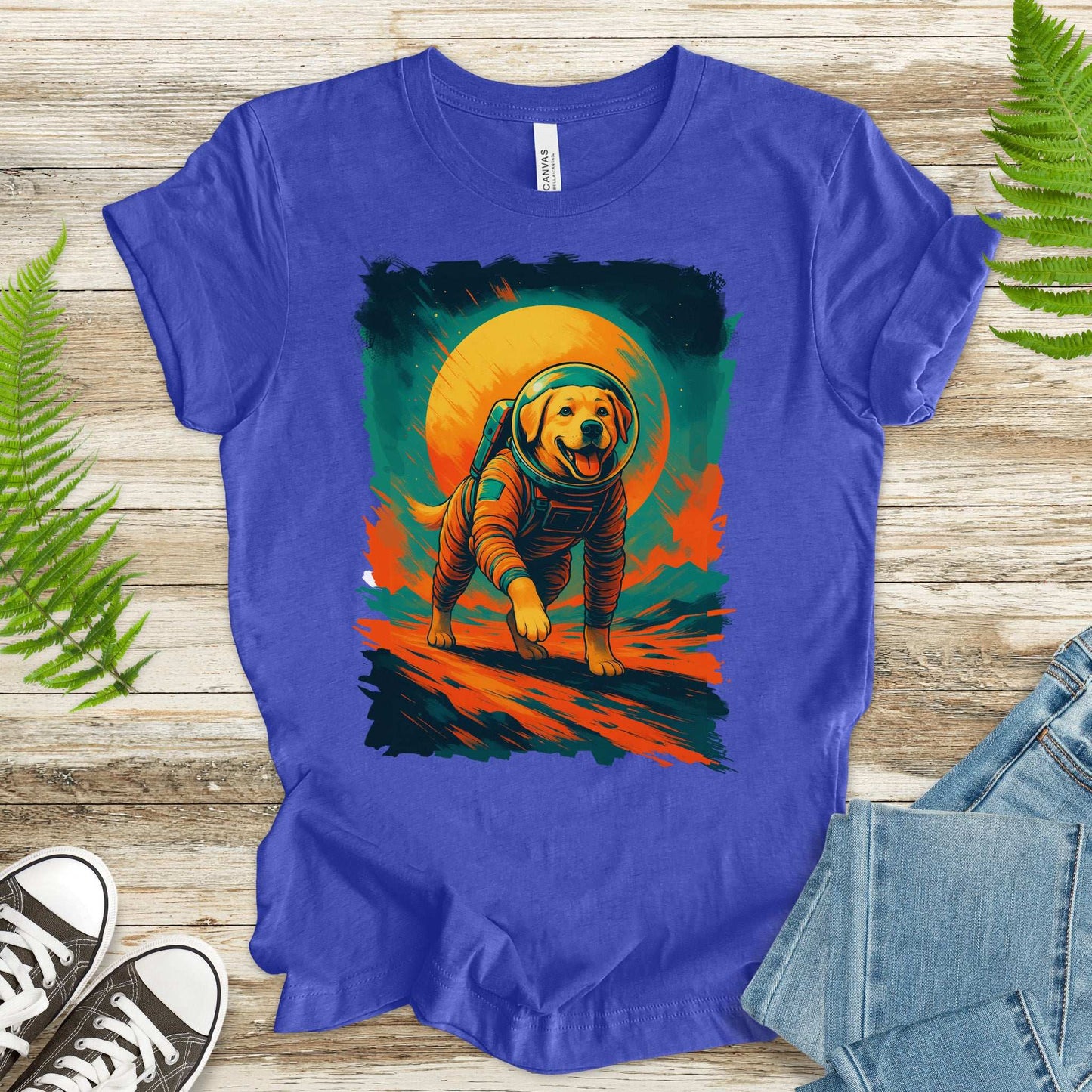Space Dog Labrador T-Shirt – Astronaut Pup Cosmic Galaxy Tee