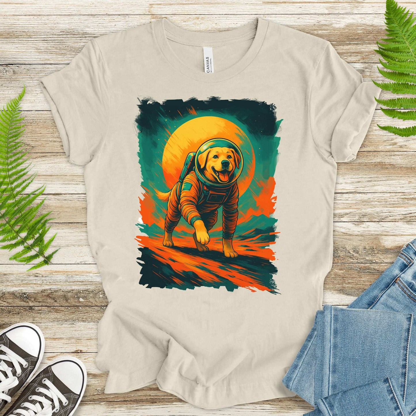 Space Dog Labrador T-Shirt – Astronaut Pup Cosmic Galaxy Tee