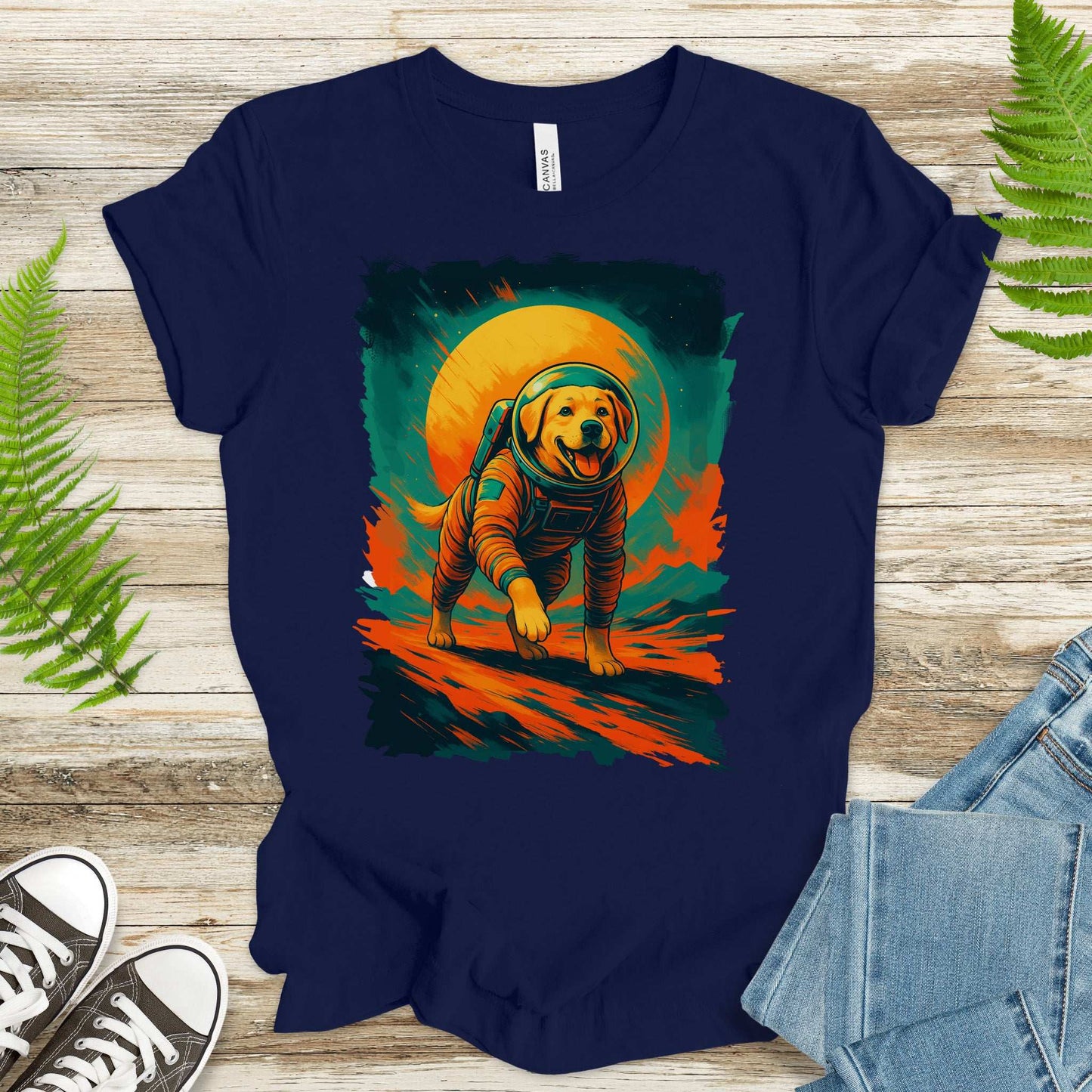 Space Dog Labrador T-Shirt – Astronaut Pup Cosmic Galaxy Tee