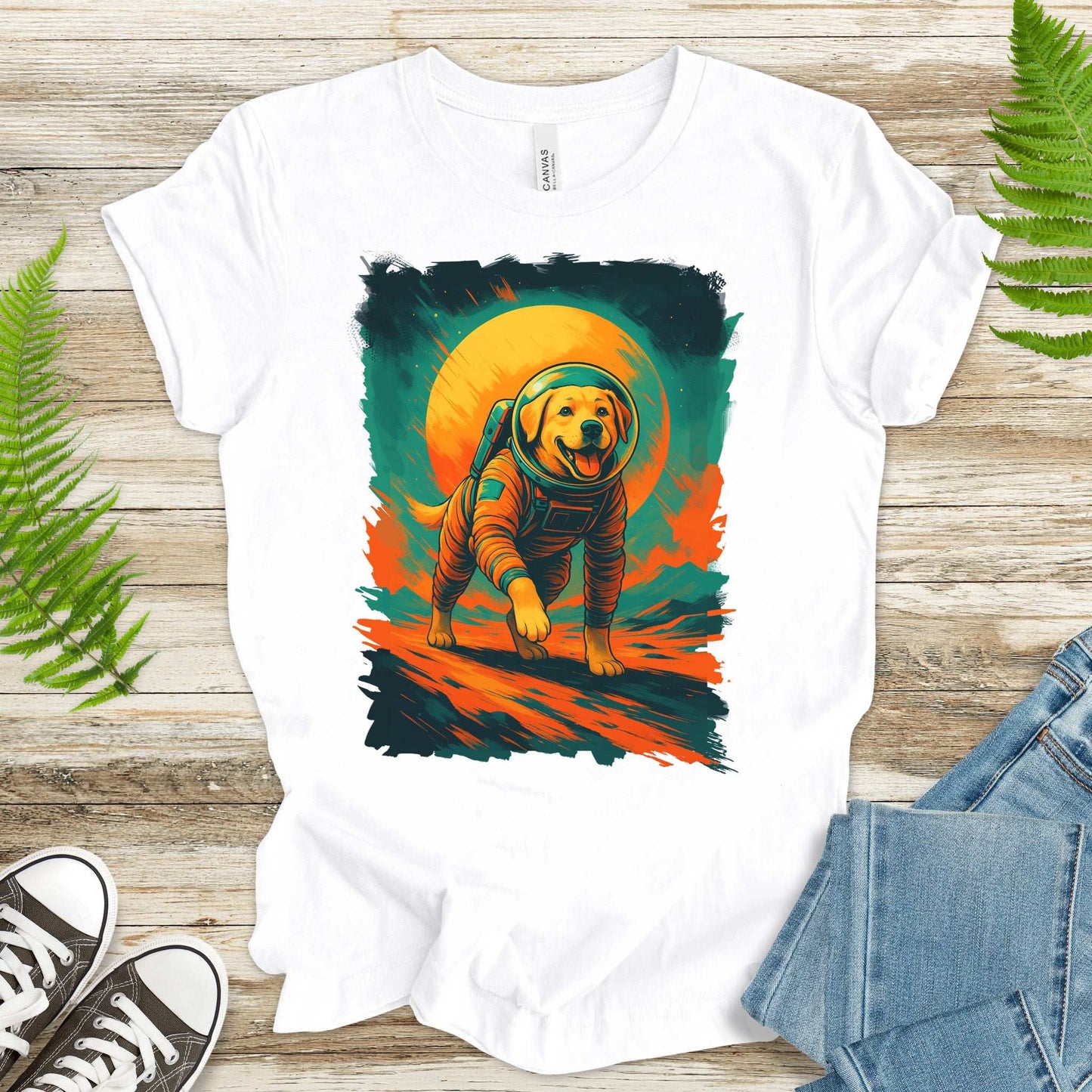 Space Dog Labrador T-Shirt – Astronaut Pup Cosmic Galaxy Tee