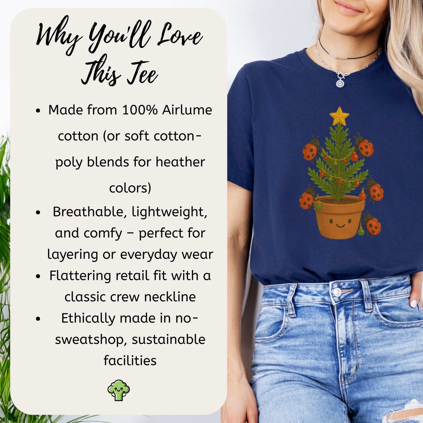 Ladybug Christmas Tree T-Shirt – Cute Bug Lovers Holiday Tee