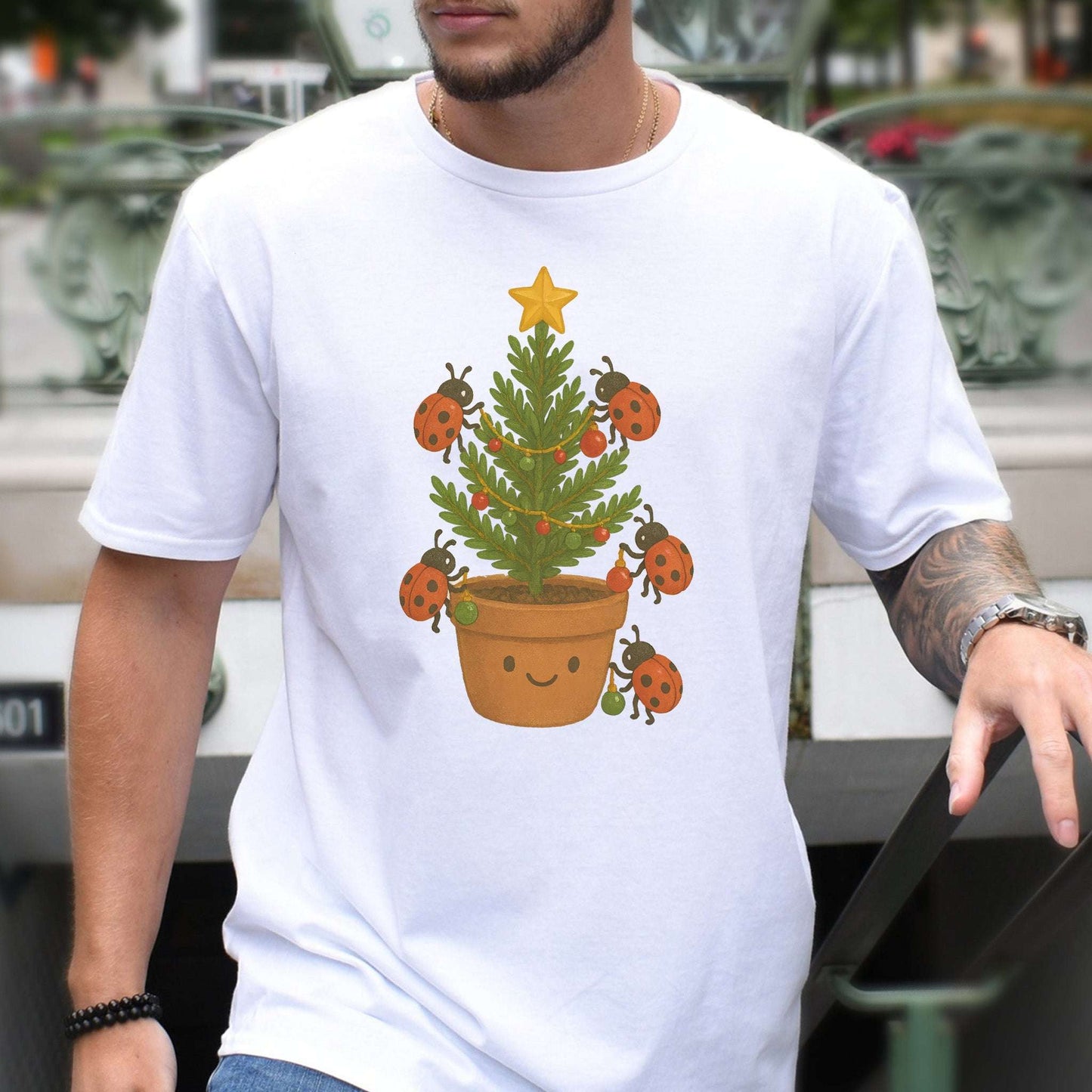 Ladybug Christmas Tree T-Shirt – Cute Bug Lovers Holiday Tee
