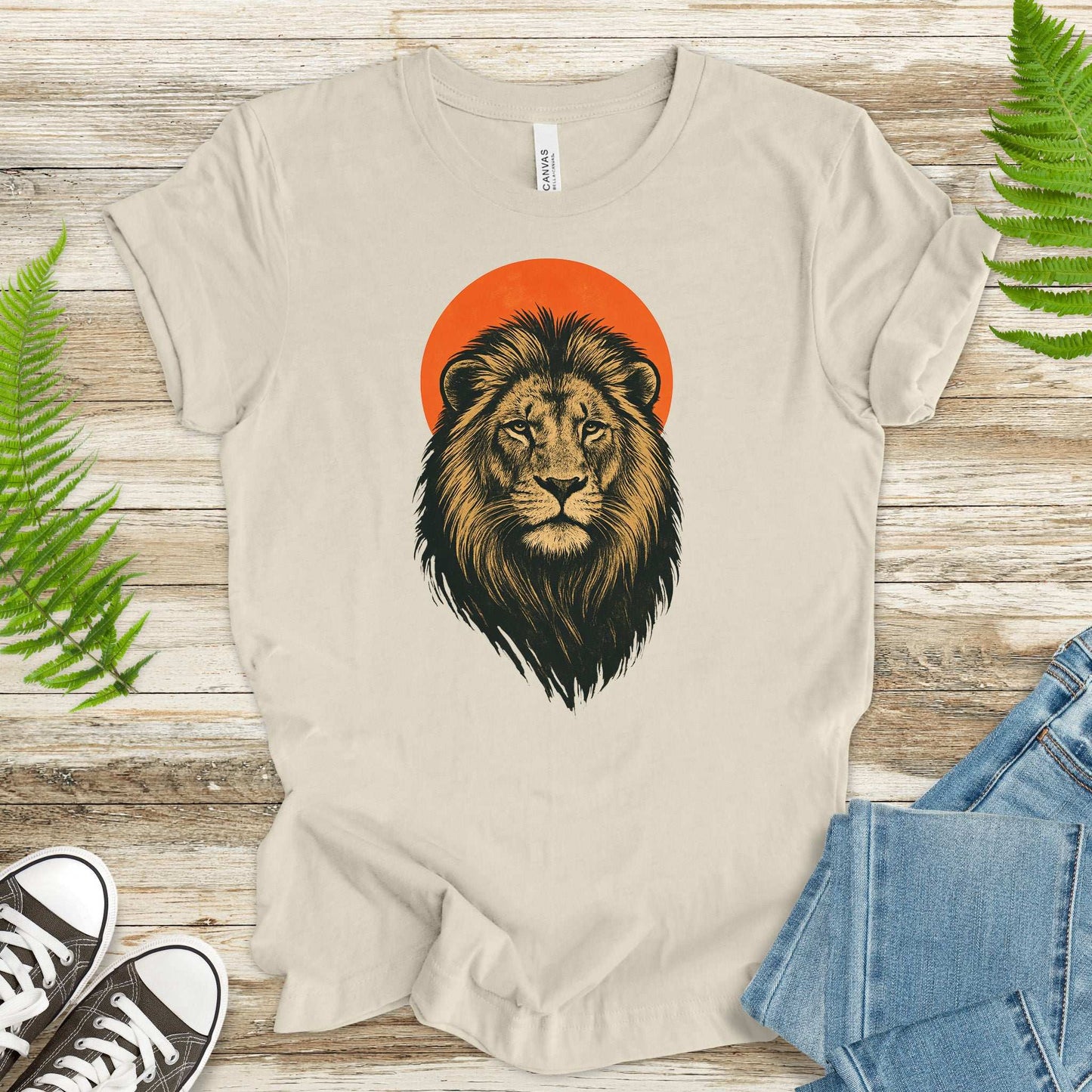Vintage Lion Sun T-Shirt – Japanese Style Safari King Tee
