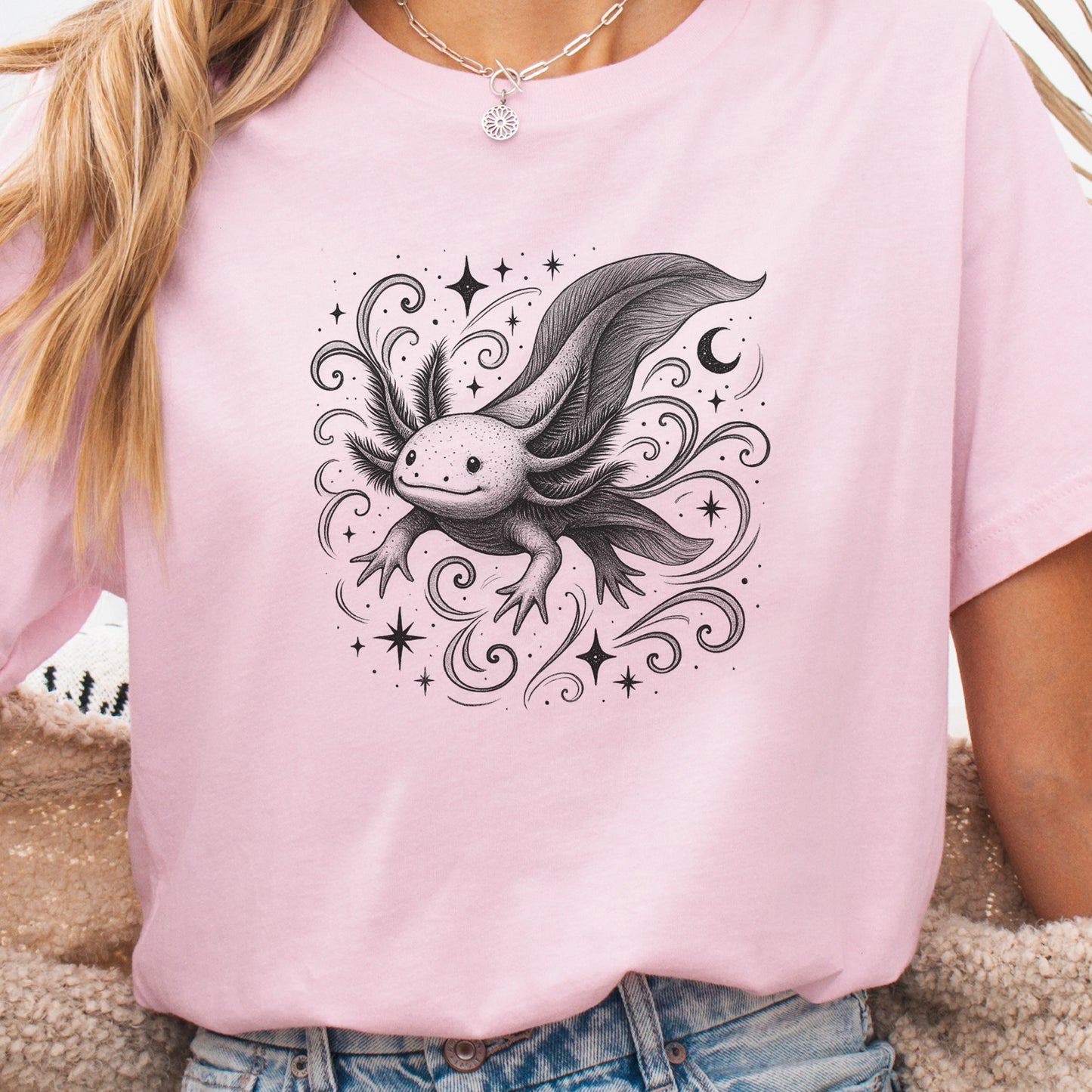 Magical Axolotl Moonlit Swim T-Shirt