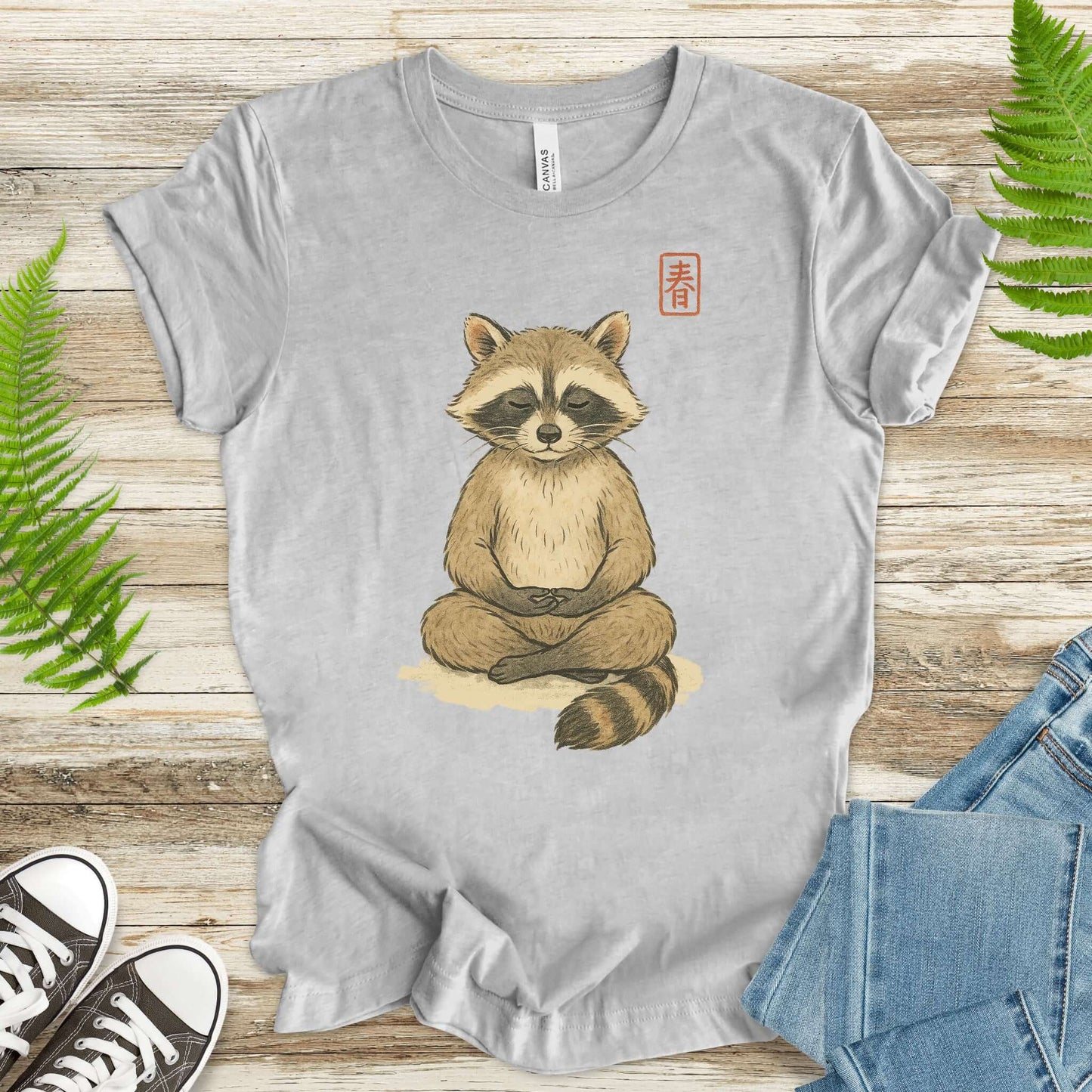 Meditating Raccoon Watercolor T-Shirt