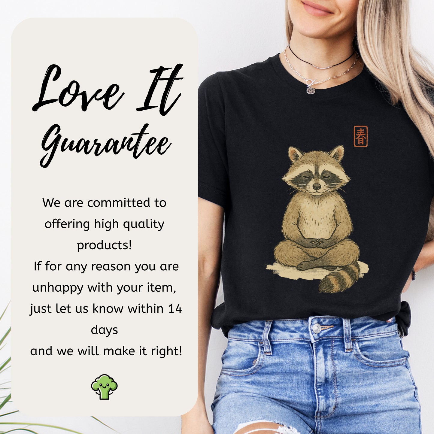 Meditating Raccoon Watercolor T-Shirt