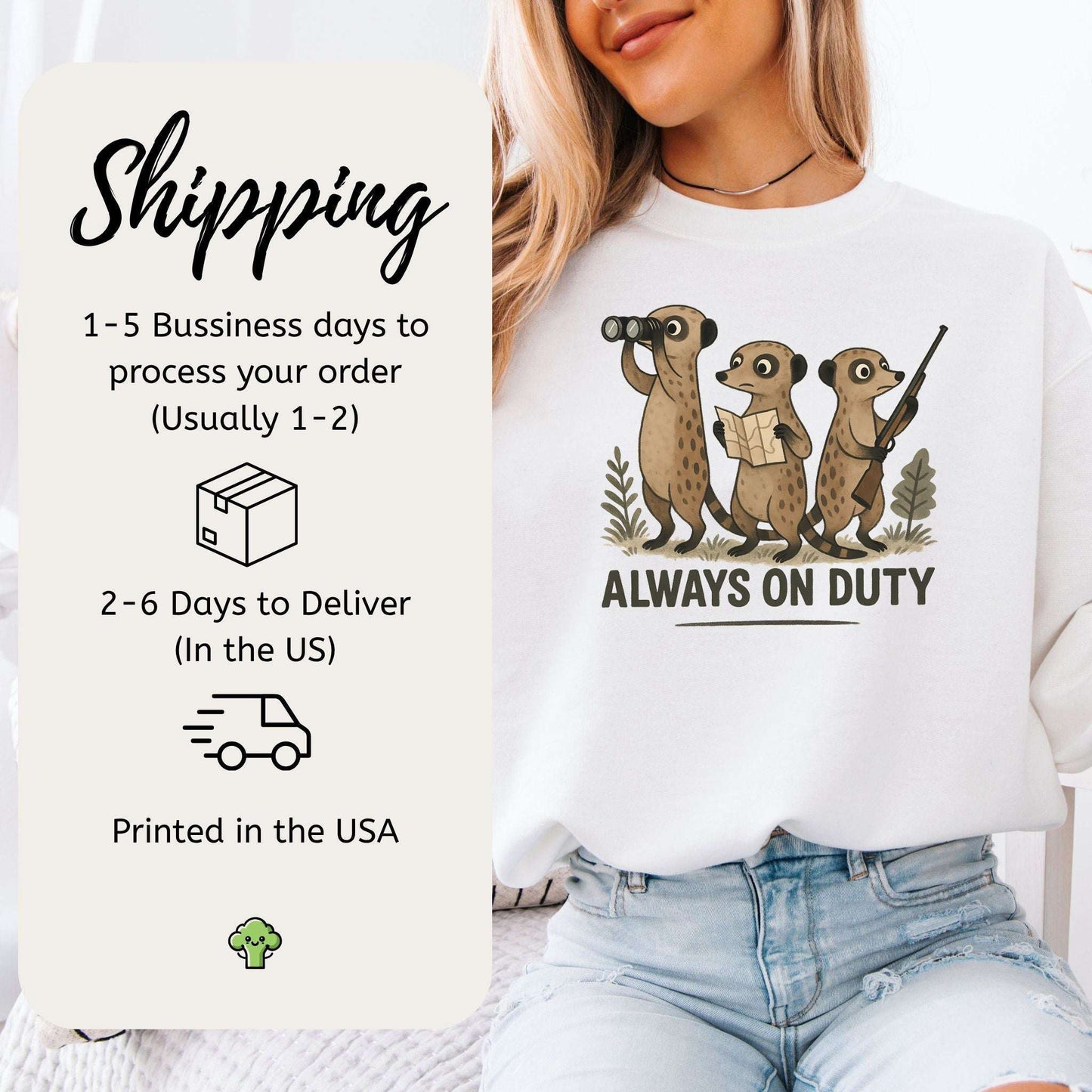 Meerkat Surveillance Sweatshirt – Funny Guard Animal Gift for the Alert & Anxious