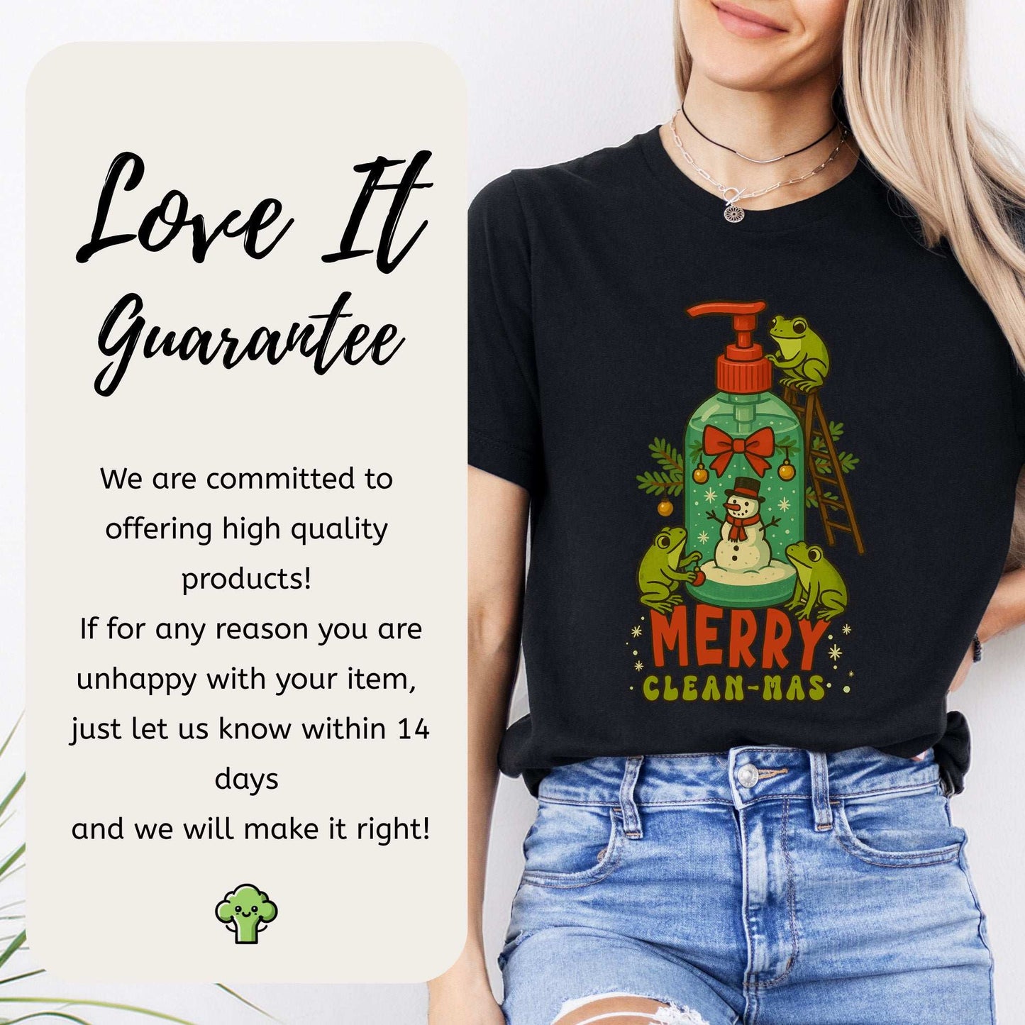 Merry Clean-mas T-Shirt – Funny Frog & Hand Soap Christmas Tee