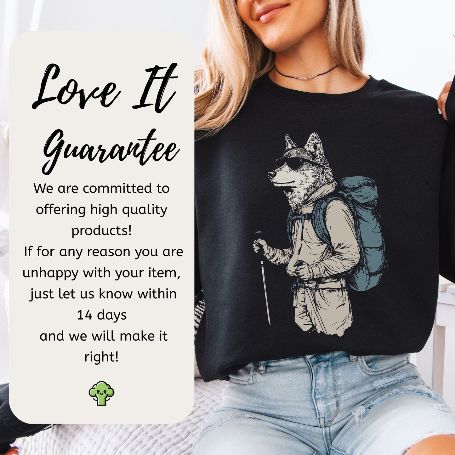 Hiking Wolf Sweatshirt – Funny Outdoor Gift for Trail Lovers & Wild Souls